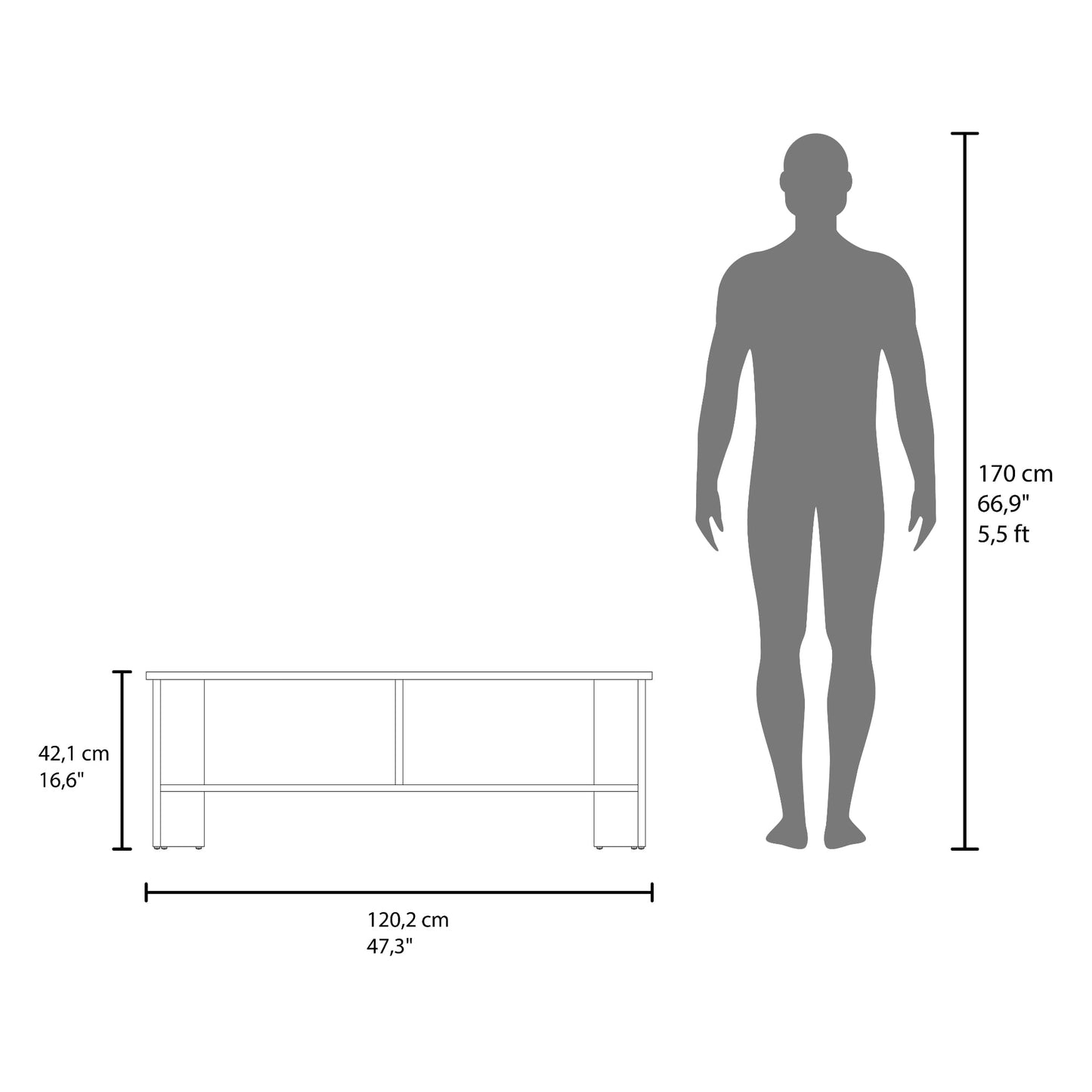 Mesa De Tv Navia 41X120X31 Rta Fresno Eu Zf