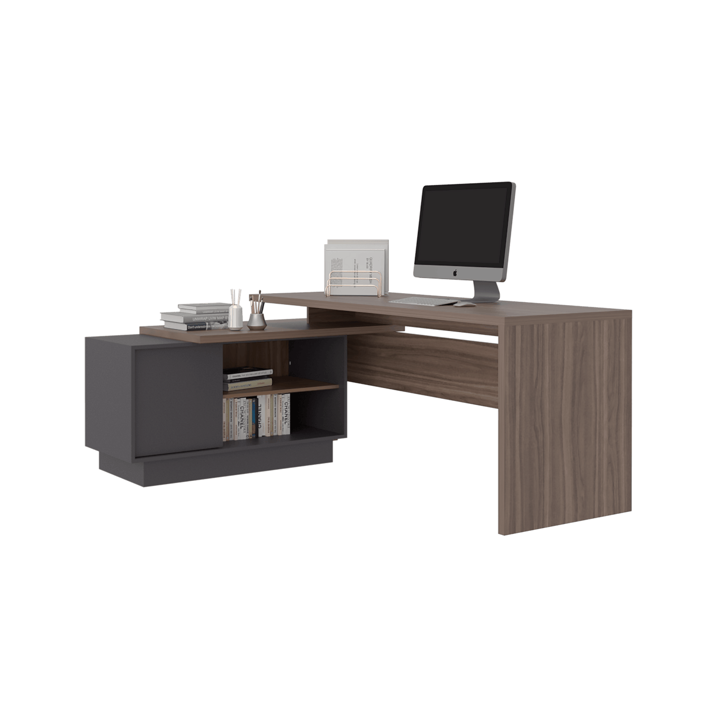 Escritorio En L Office 14 71X179X125 Rta Avellana