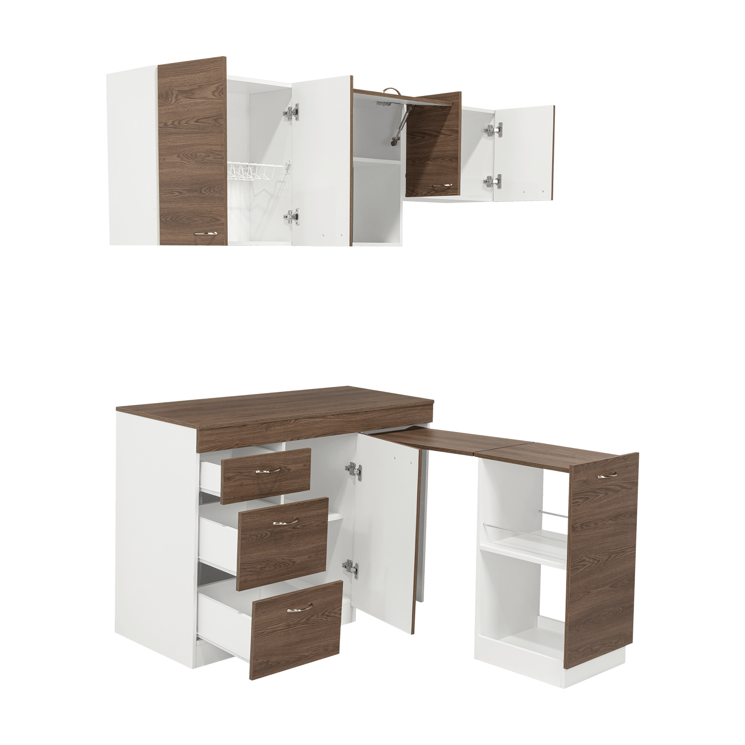 Cocina 120 Grecia Rta Blanco + Milan