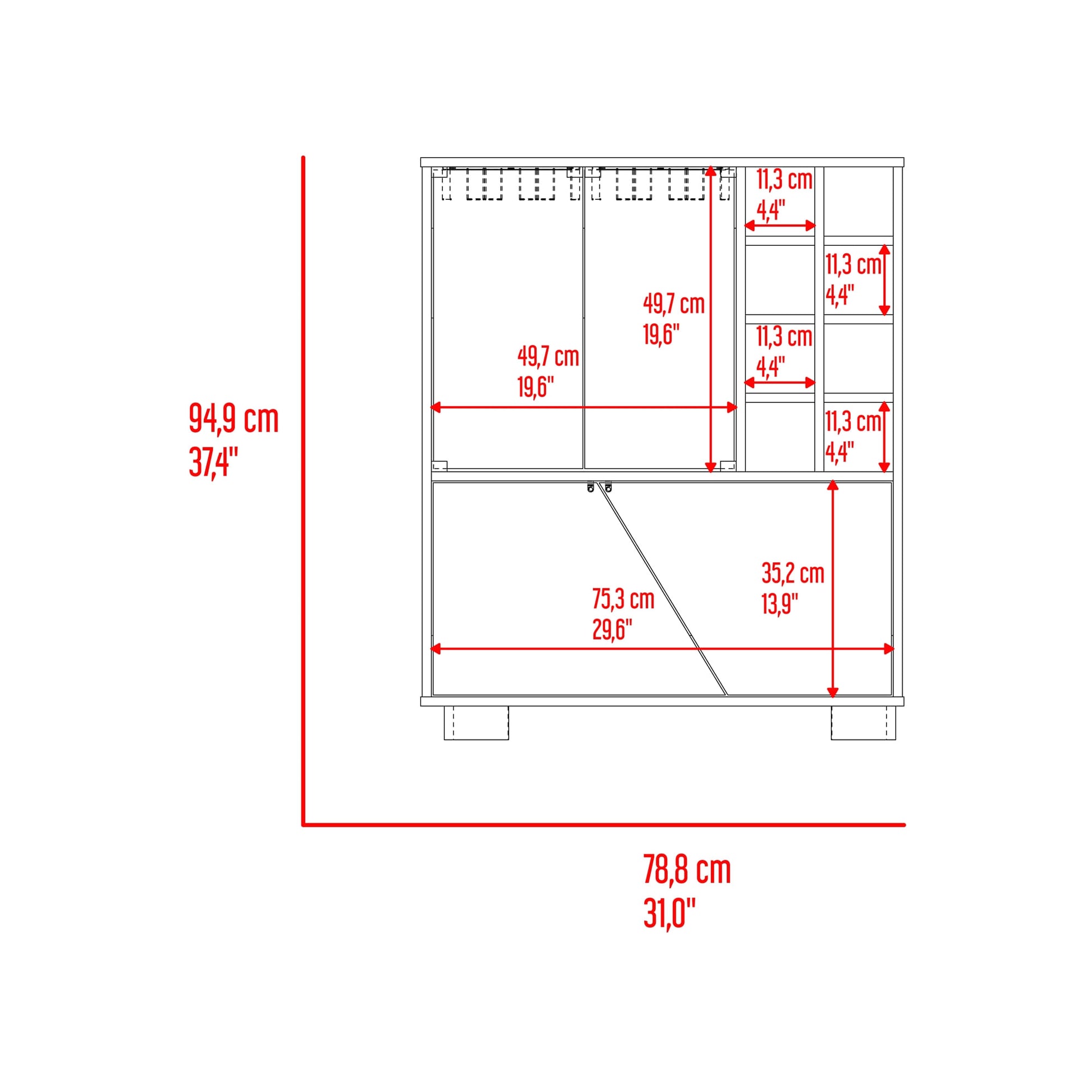Bar Bajo Fraktal 94X78X40 Rta Fresno Capri