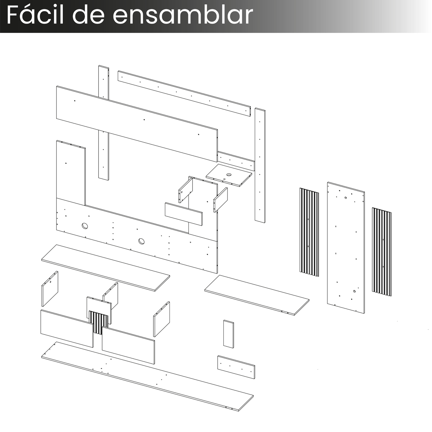 Panel De Tv Isolde 132X208X734 Rta Capri Fresno