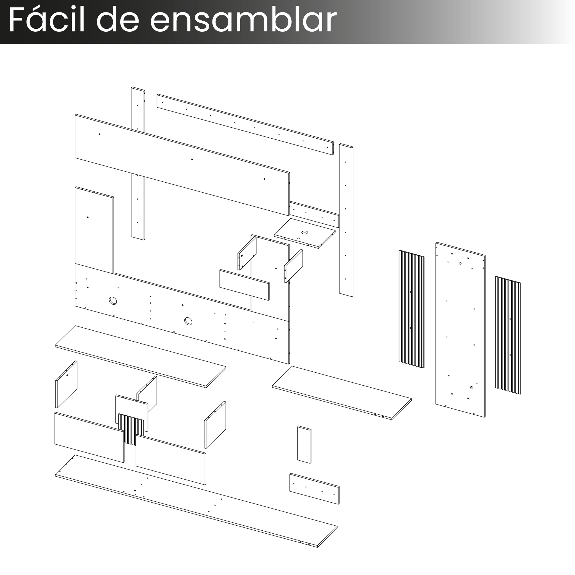 Panel De Tv Isolde 132X208X734 Rta Capri Fresno