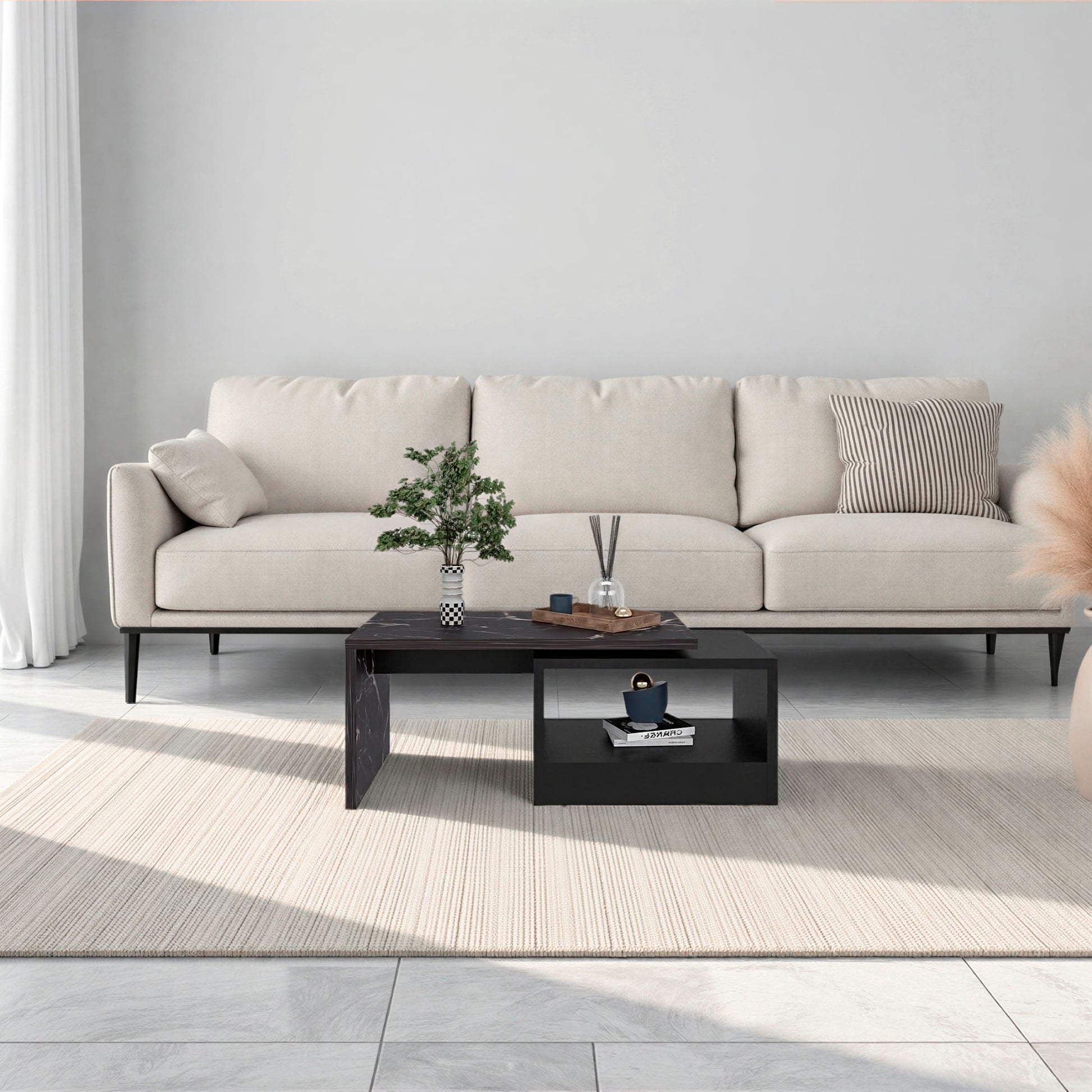Mesa De Centro Kaia 40X100X45 Rta Wengue Mamba