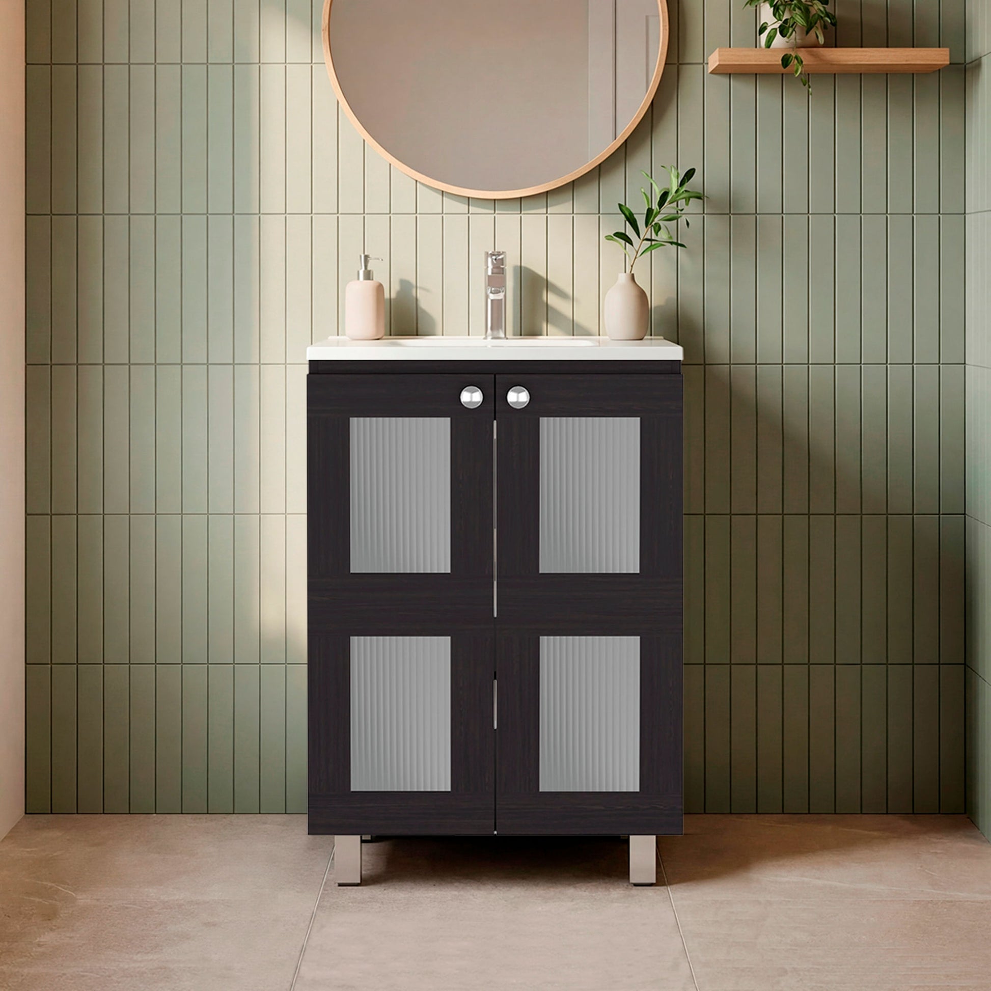 Mueble Lavamanos Haysi 86X59X44 Rta Wengue Zf