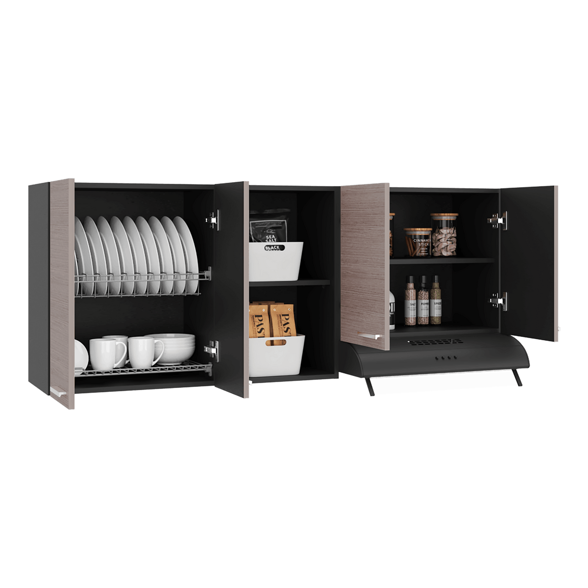 Mueble Superior Cocina Rosa 200X200X51 Rta Wengue Positano