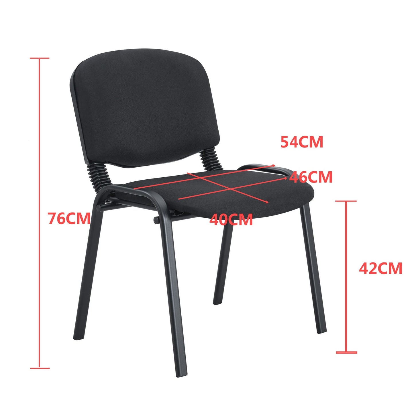 Set X5 Silla Interlocutura Sin Brazo Paño Bm-1122 77X54X59 Rta Negro