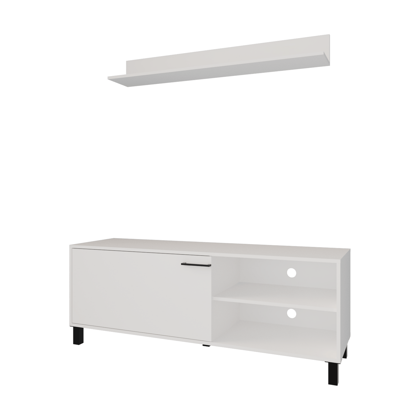 Mueble Para Tv  Bryce 53X140X40 Rta Blanco Zf