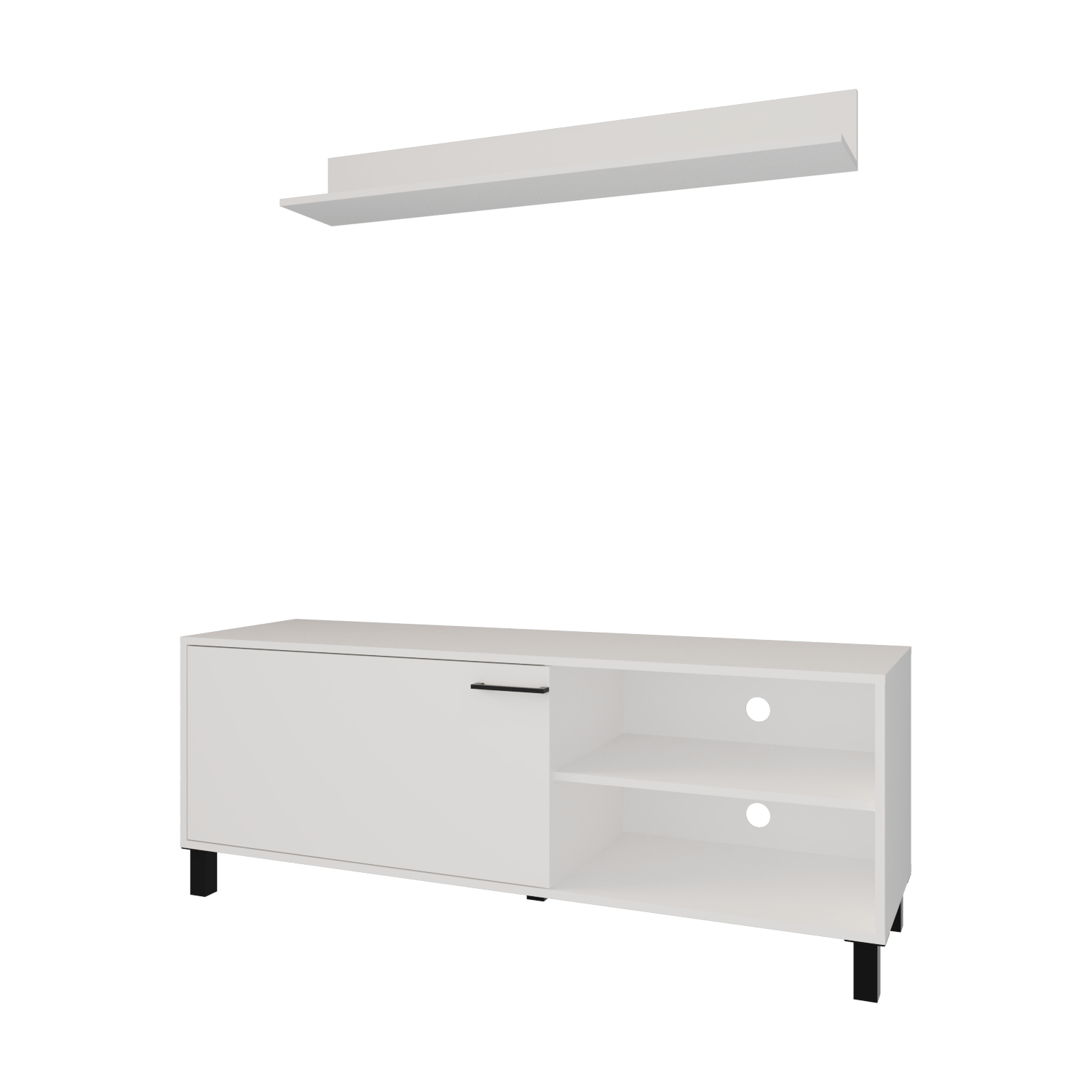 Mueble Para Tv  Bryce 53X140X40 Rta Blanco Zf