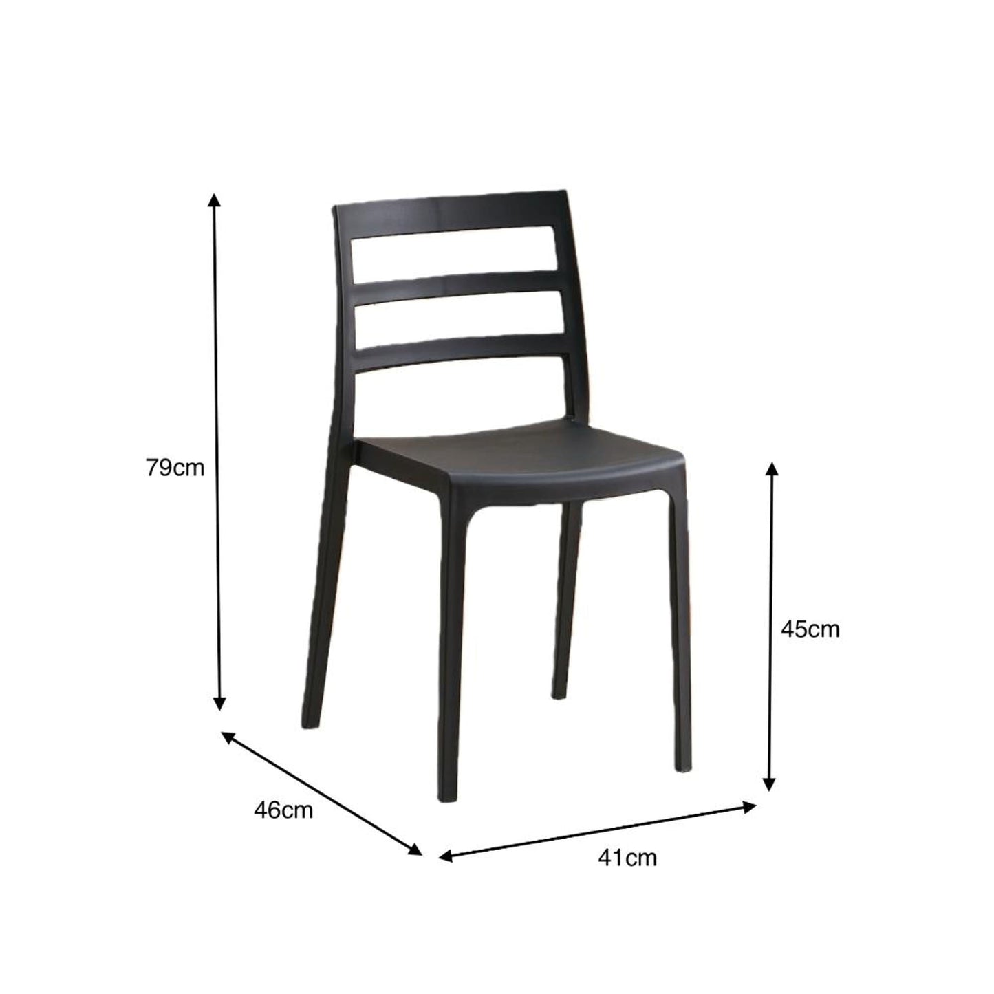 Silla New York 79X39X41 Rta Negro