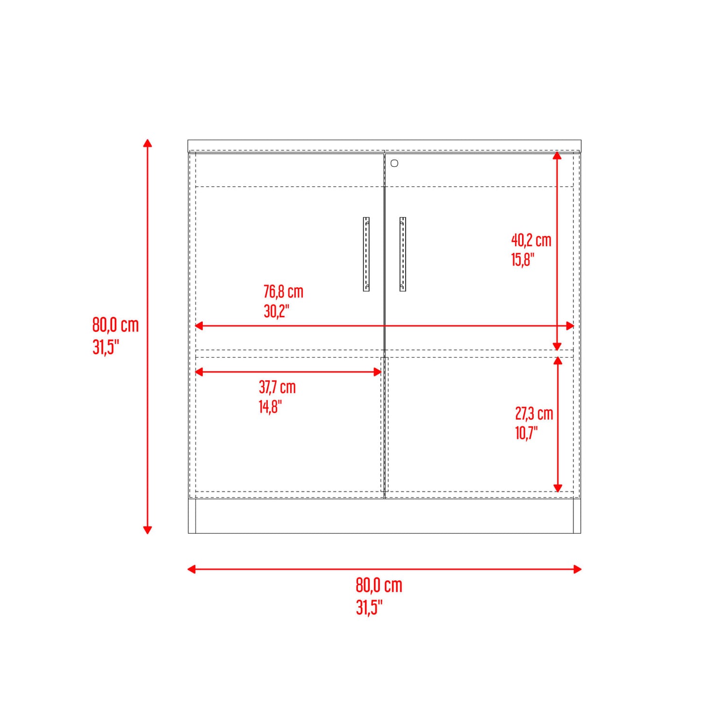 Armario 2P Malibu 80X80X40 Rta Nogal Wengue Zf