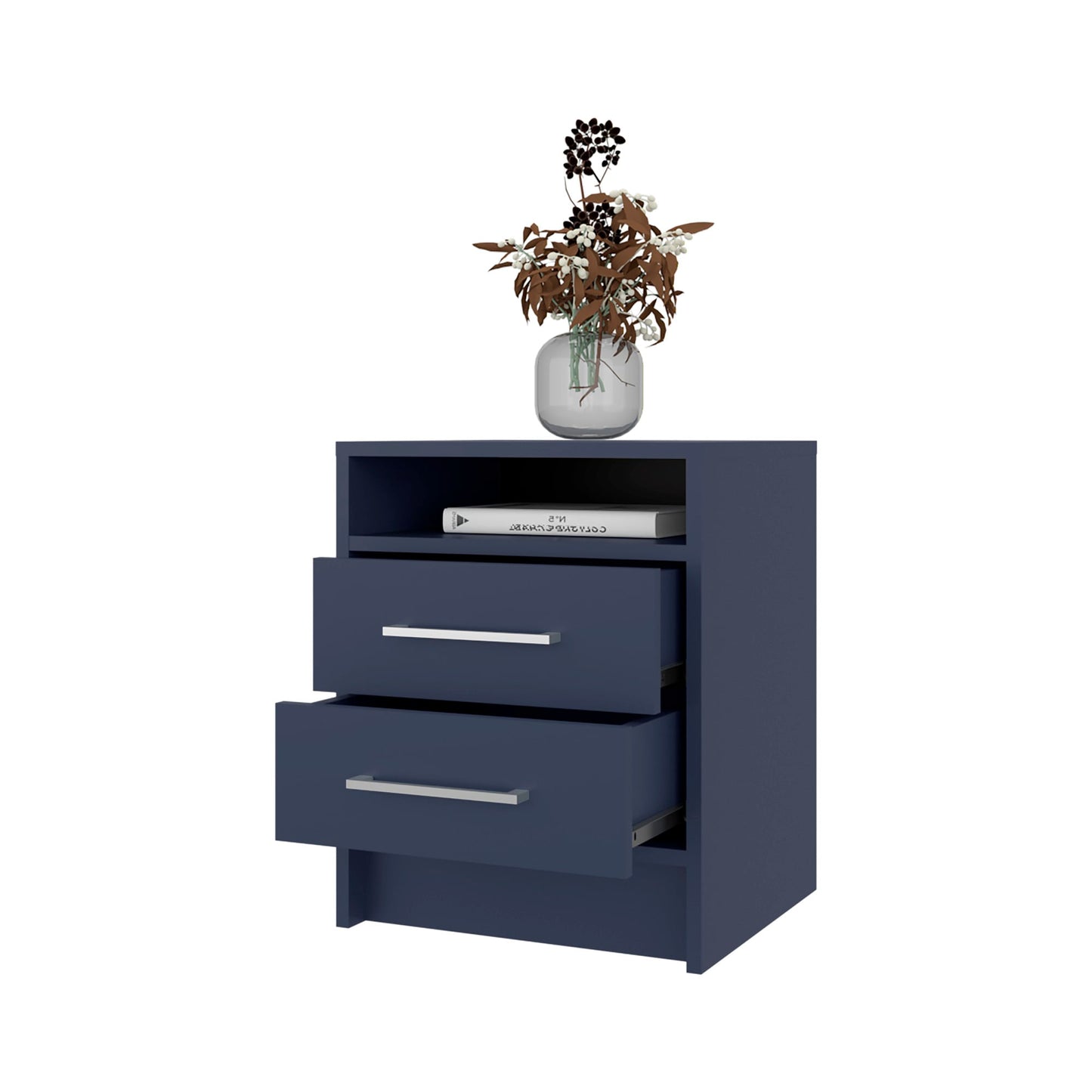 Mesa De Noche Eter 2 Cajones 50X40X37 Rta Azul Zf
