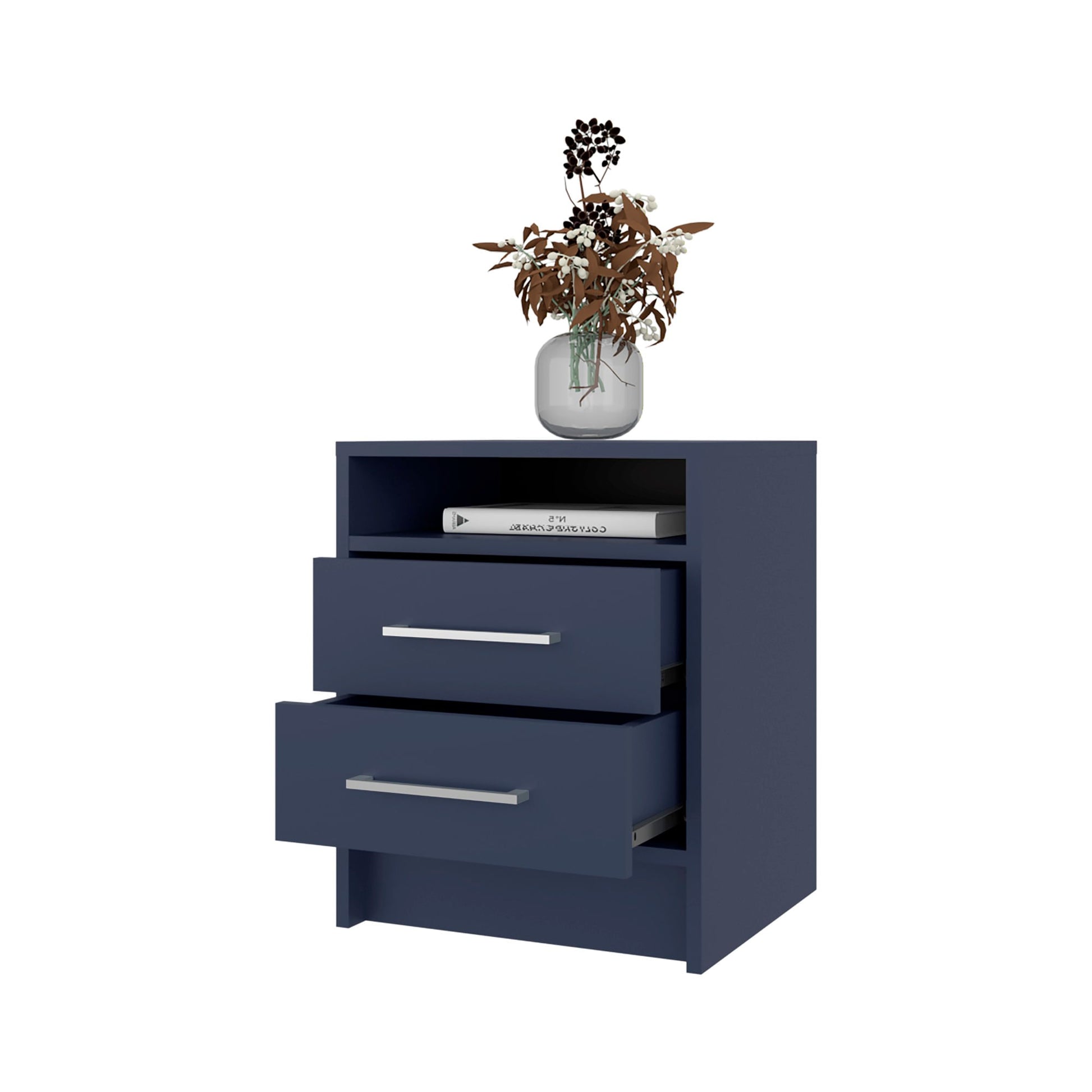 Mesa De Noche Eter 2 Cajones 50X40X37 Rta Azul Zf