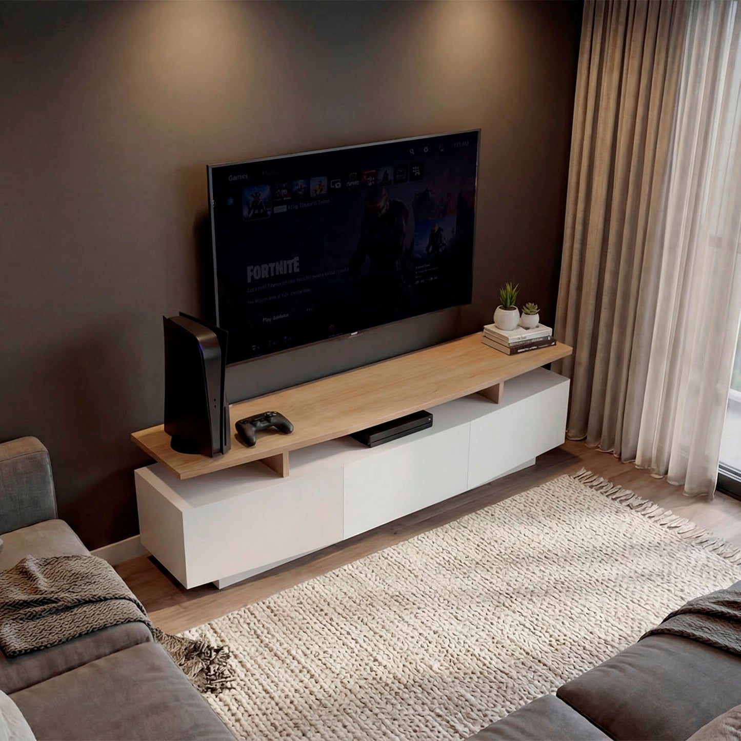 Rack Tv Serena 51X180X40 Rta Blanco Mqz Fresno