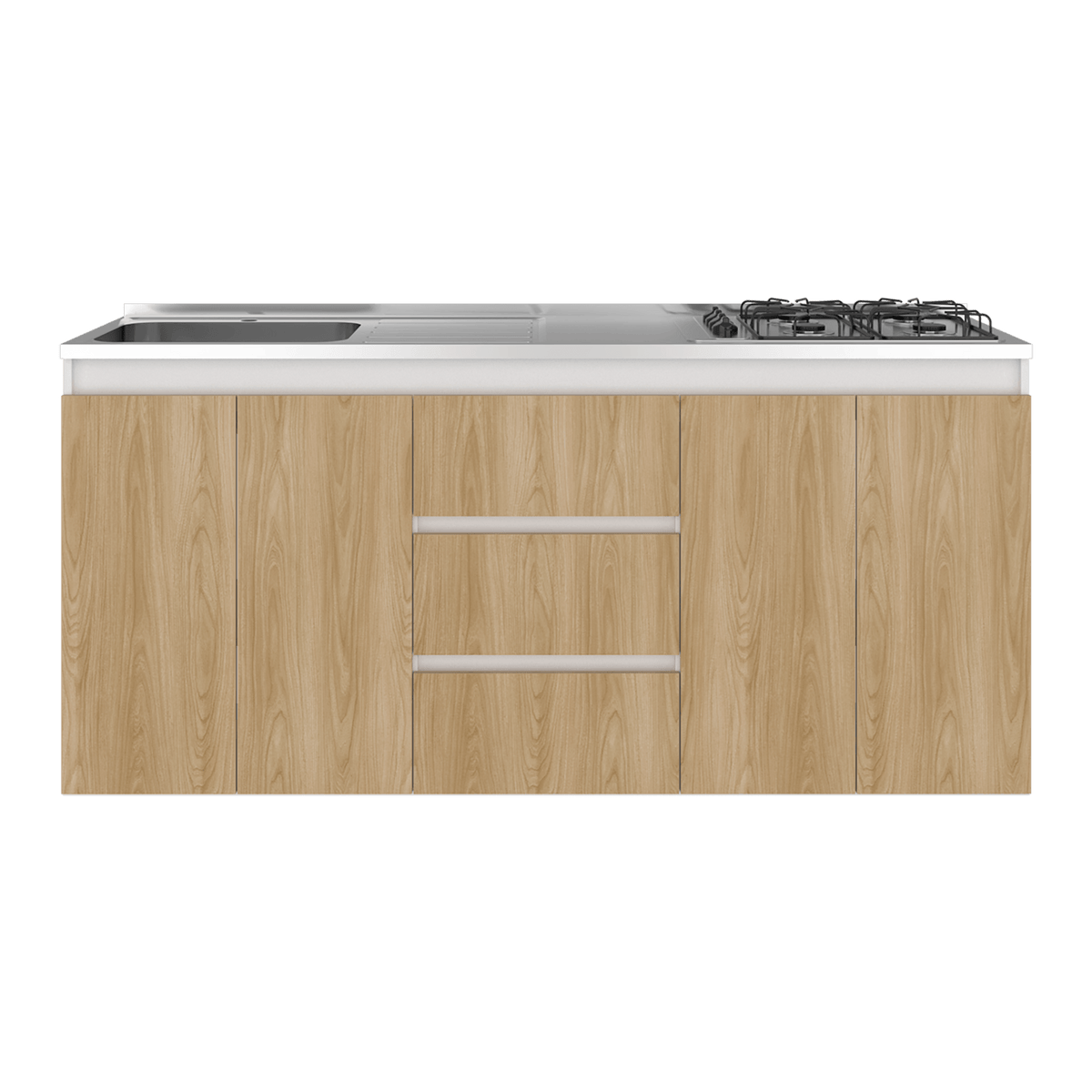 Mueble Inferior Cocina Izquierdo Boreal 89X179X50 Rta Fresno Blanco