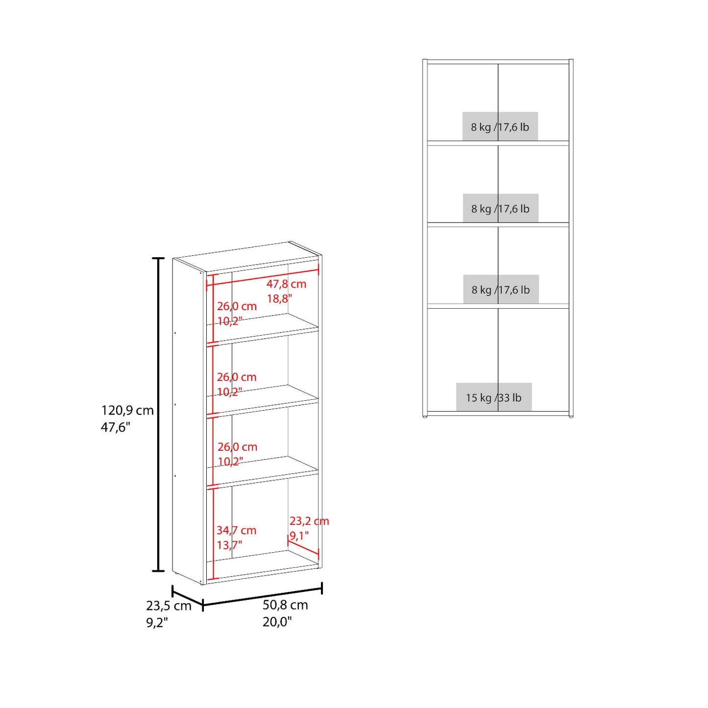 Biblioteca Joy Eco 120X50X23 Rta Blanco