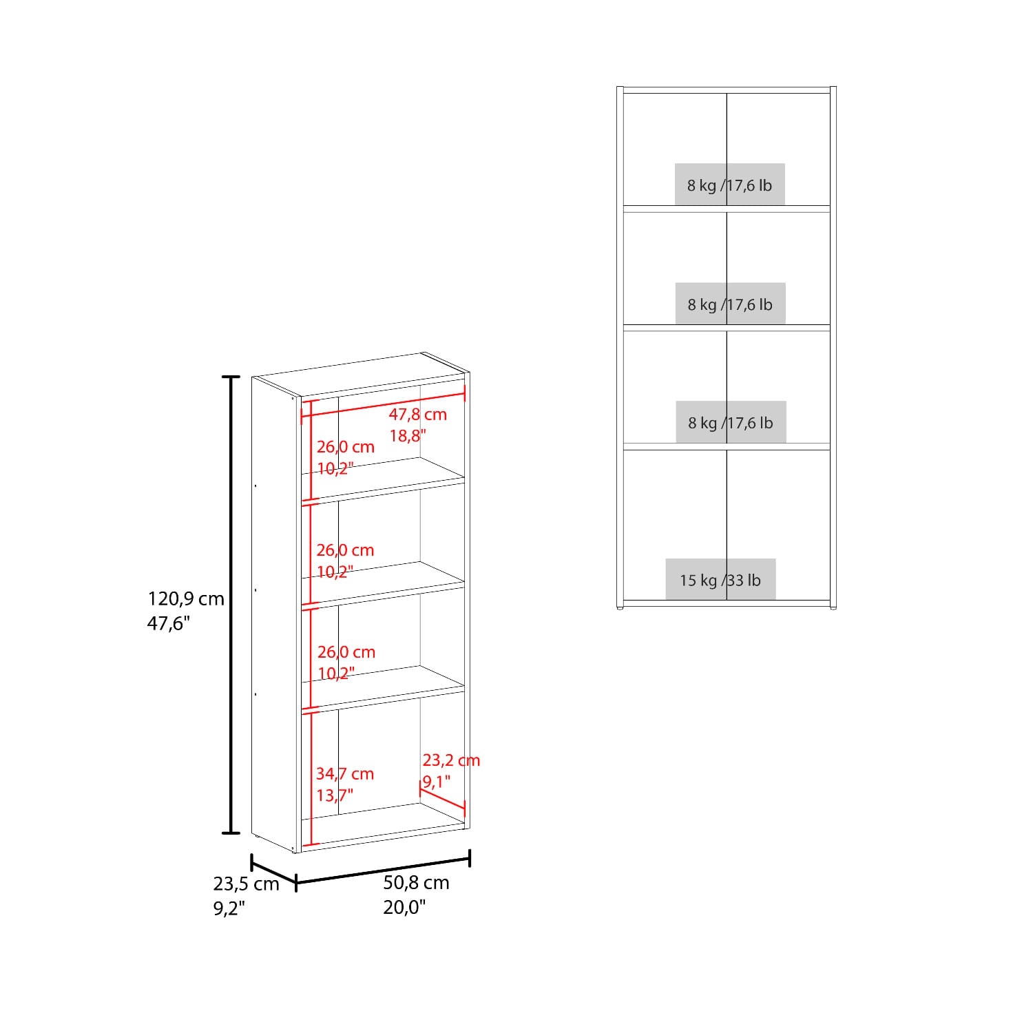 Biblioteca Joy Eco 120X50X23 Rta Blanco