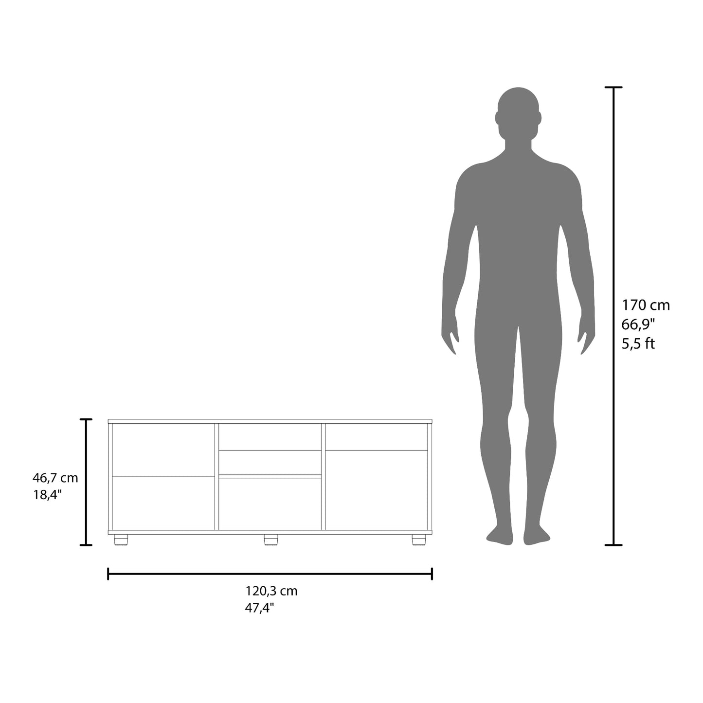 Rack De Tv Adel 46X120X34 Rta Capri Wengue Zf
