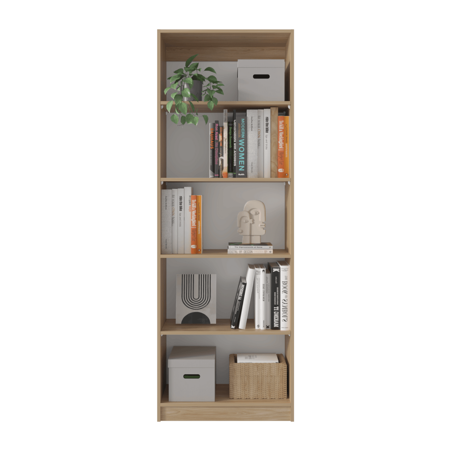 Estante Home 180X62X29 Rta Fresno Eu Blanco Mqz