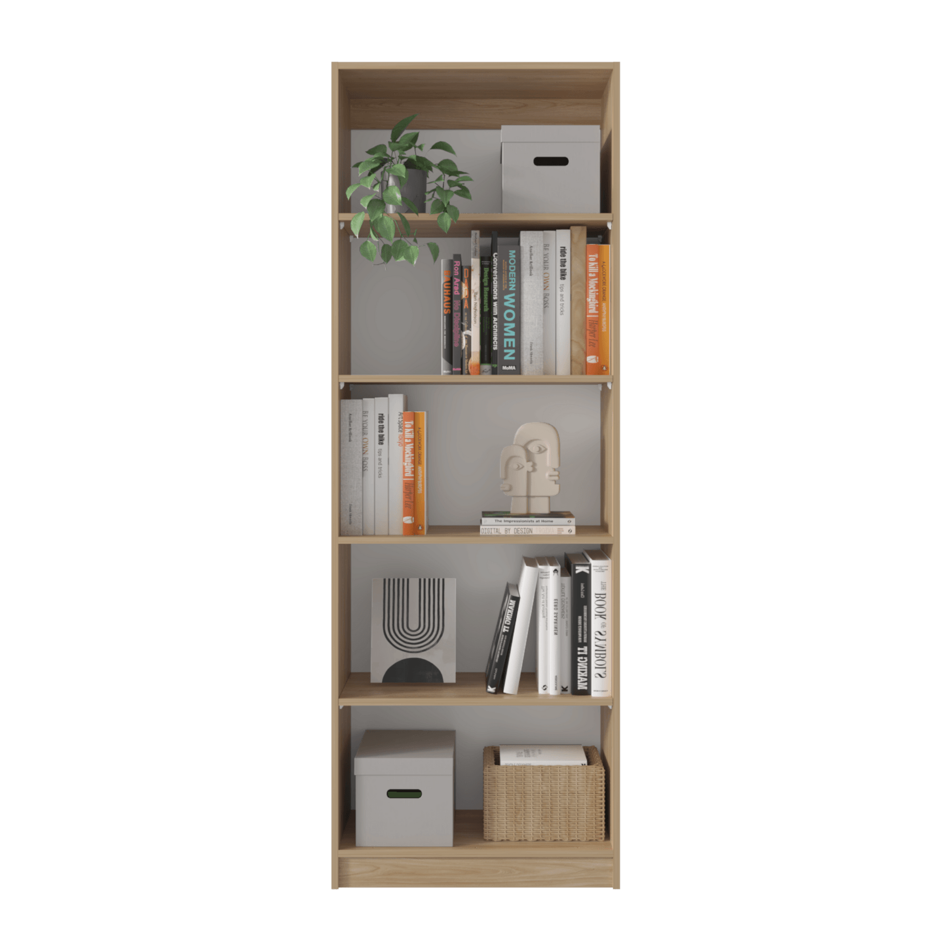 Estante Home 180X62X29 Rta Fresno Eu Blanco Mqz