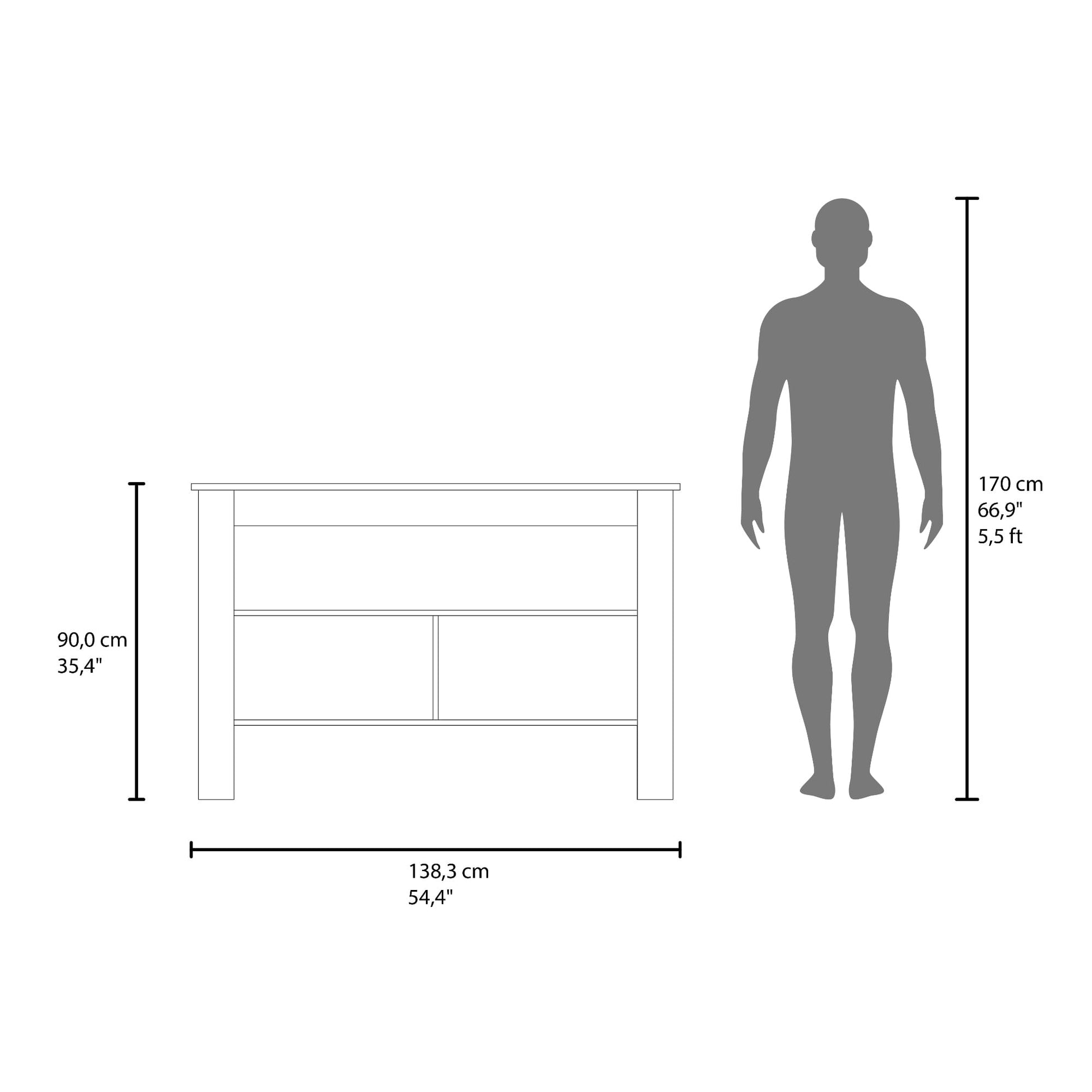 Isla De Cocina Cala 90X138X64 Rta Kronos Wengue Fresno Zf