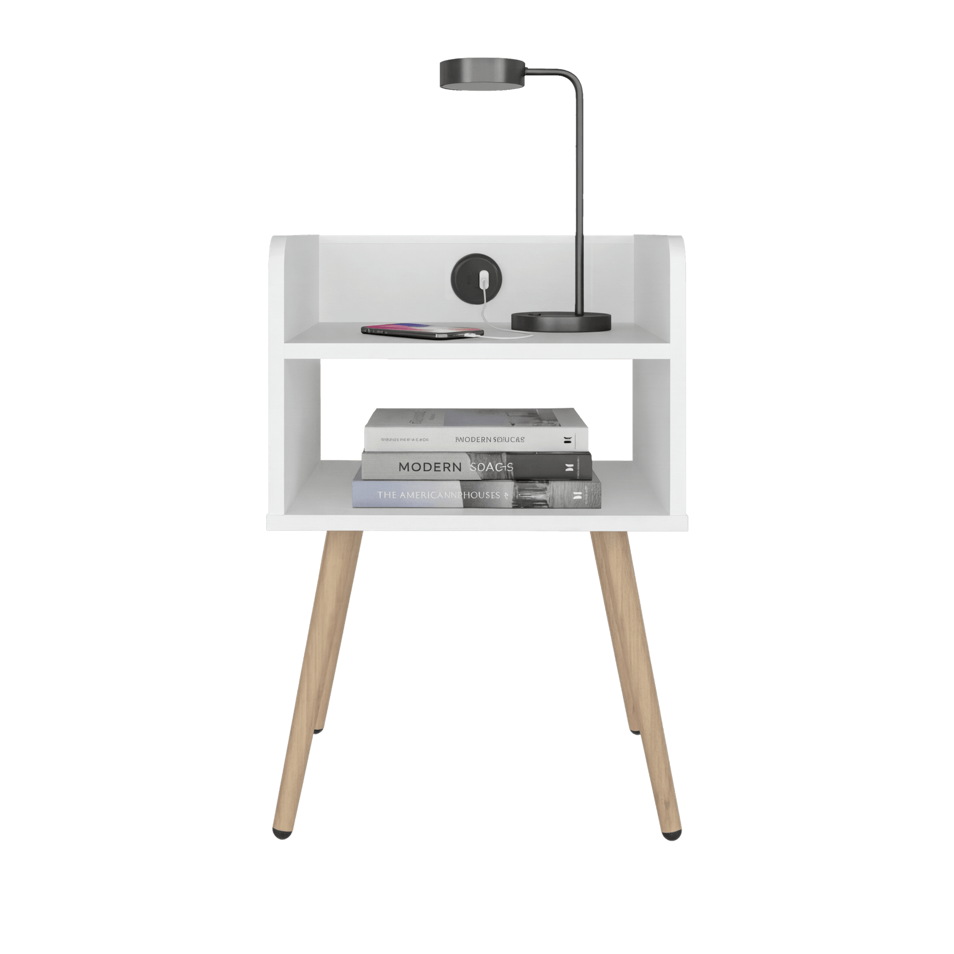 Mesa De Noche Didi Usb 58X40X34 Rta Blanco