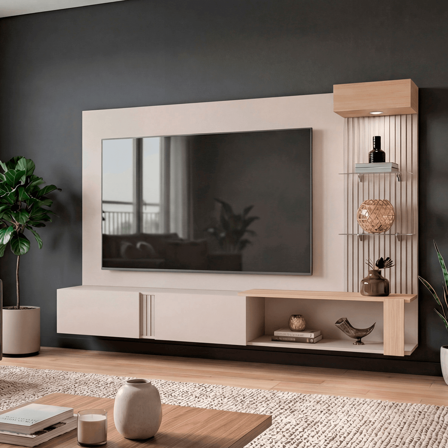 Panel De Tv Isolde 132X208X734 Rta Capri Fresno