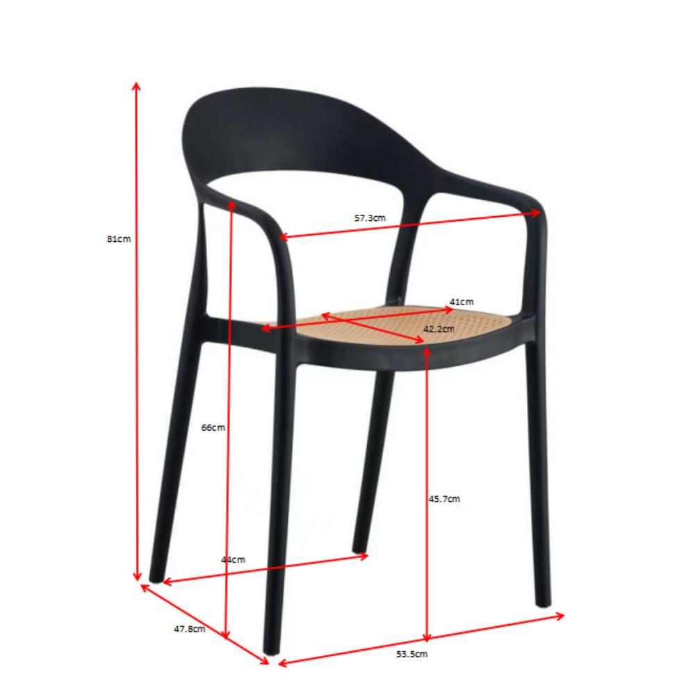 Silla Rio 81X57X53 Rta Negro Beige