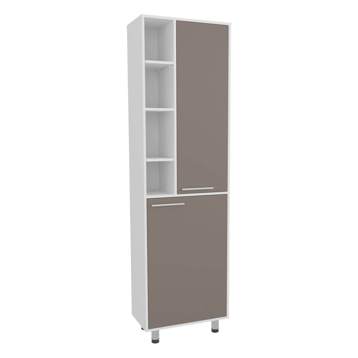 Mueble Alacena Burton 204X58X33 Rta Blanco Mqz Taupe