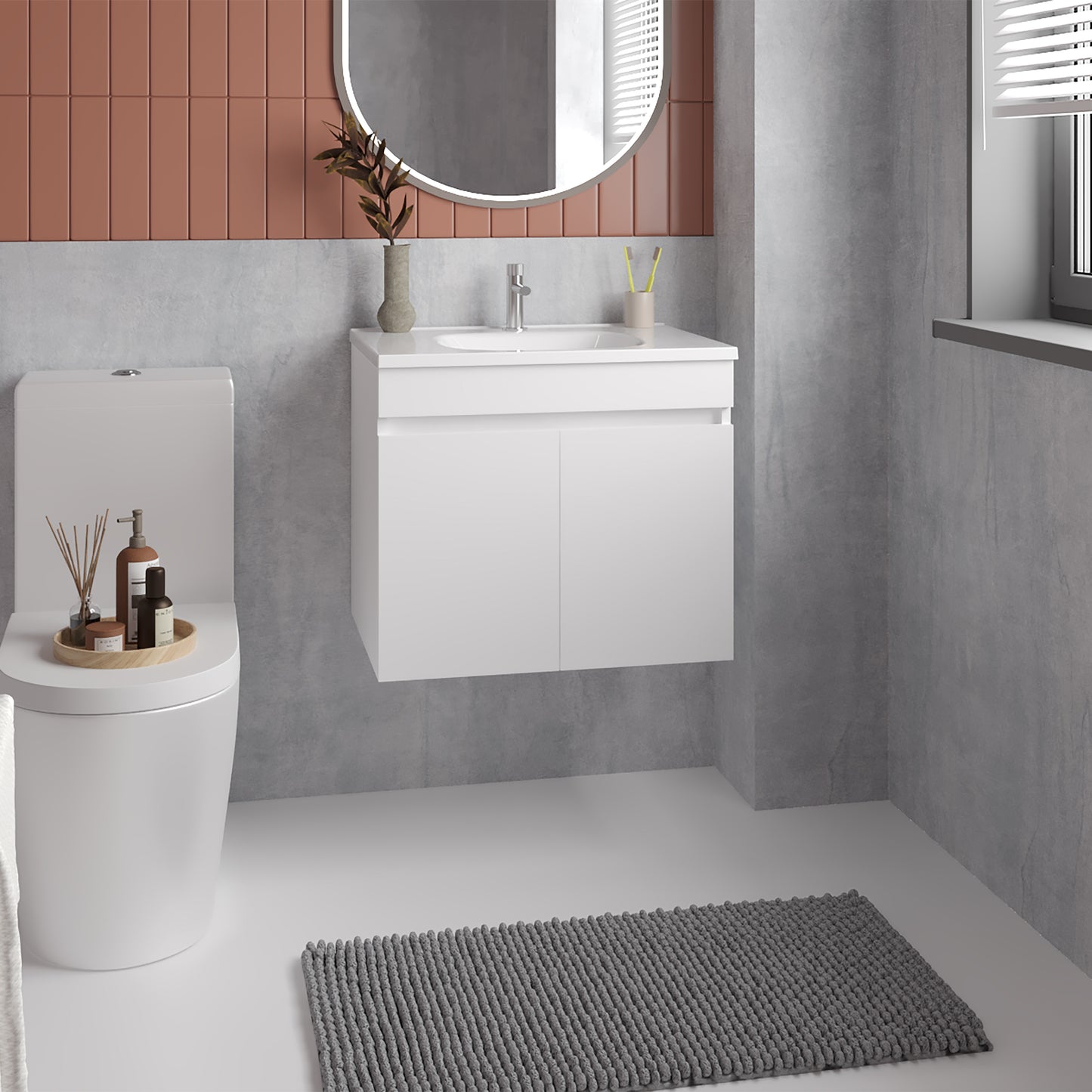 Mueble De Baño Chaux 60 50X59X44 Rta Blanco Mqz Zf
