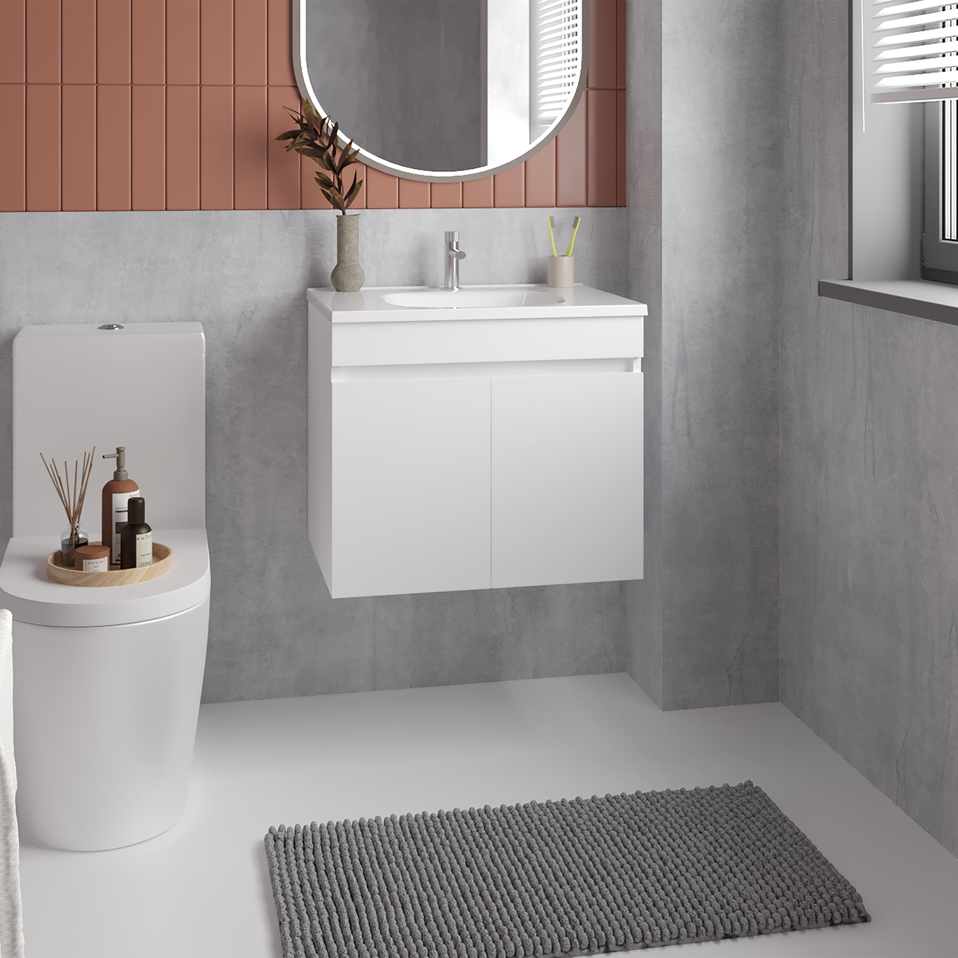 Mueble De Baño Chaux 60 50X59X44 Rta Blanco Mqz Zf