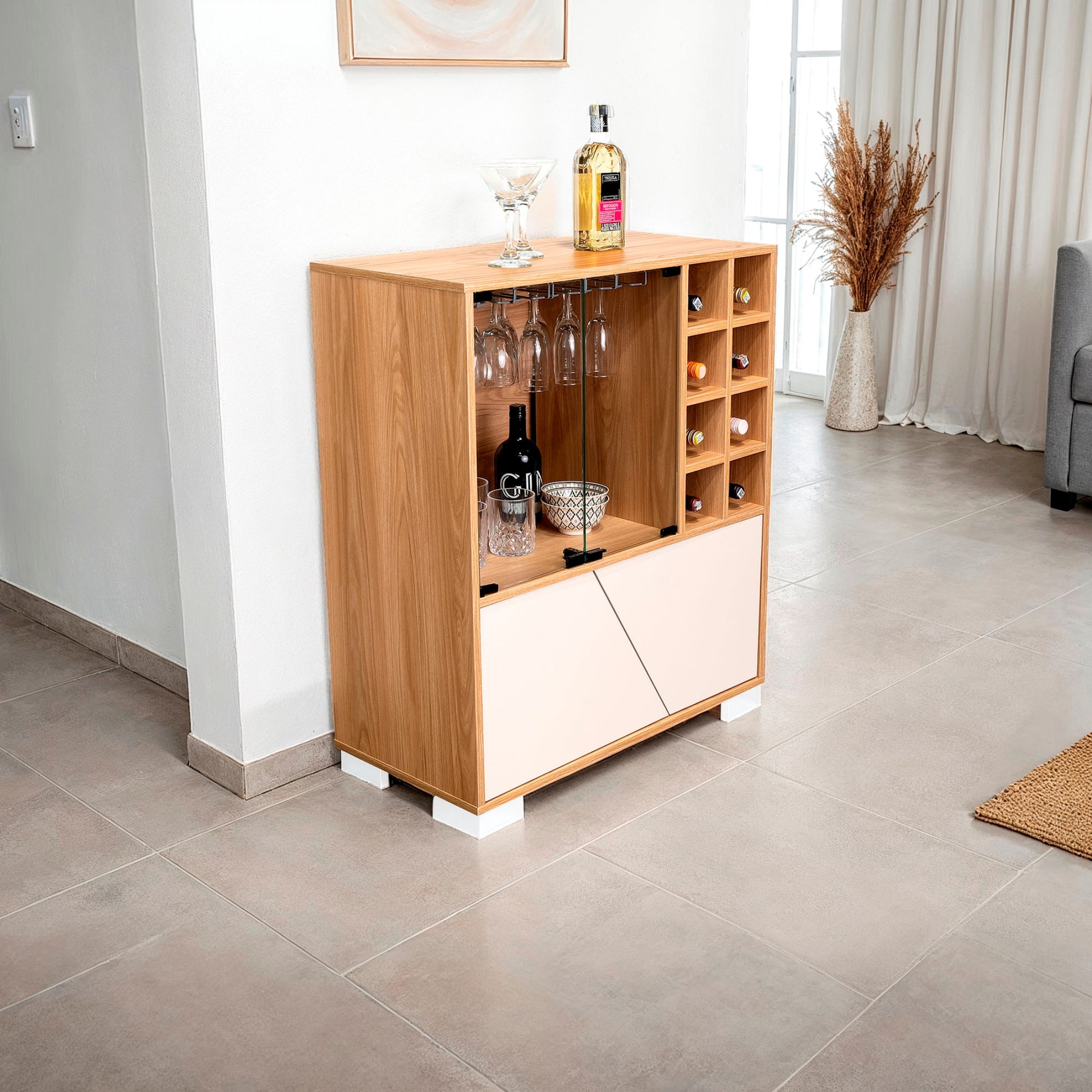 Bar Bajo Fraktal 94X78X40 Rta Fresno Capri