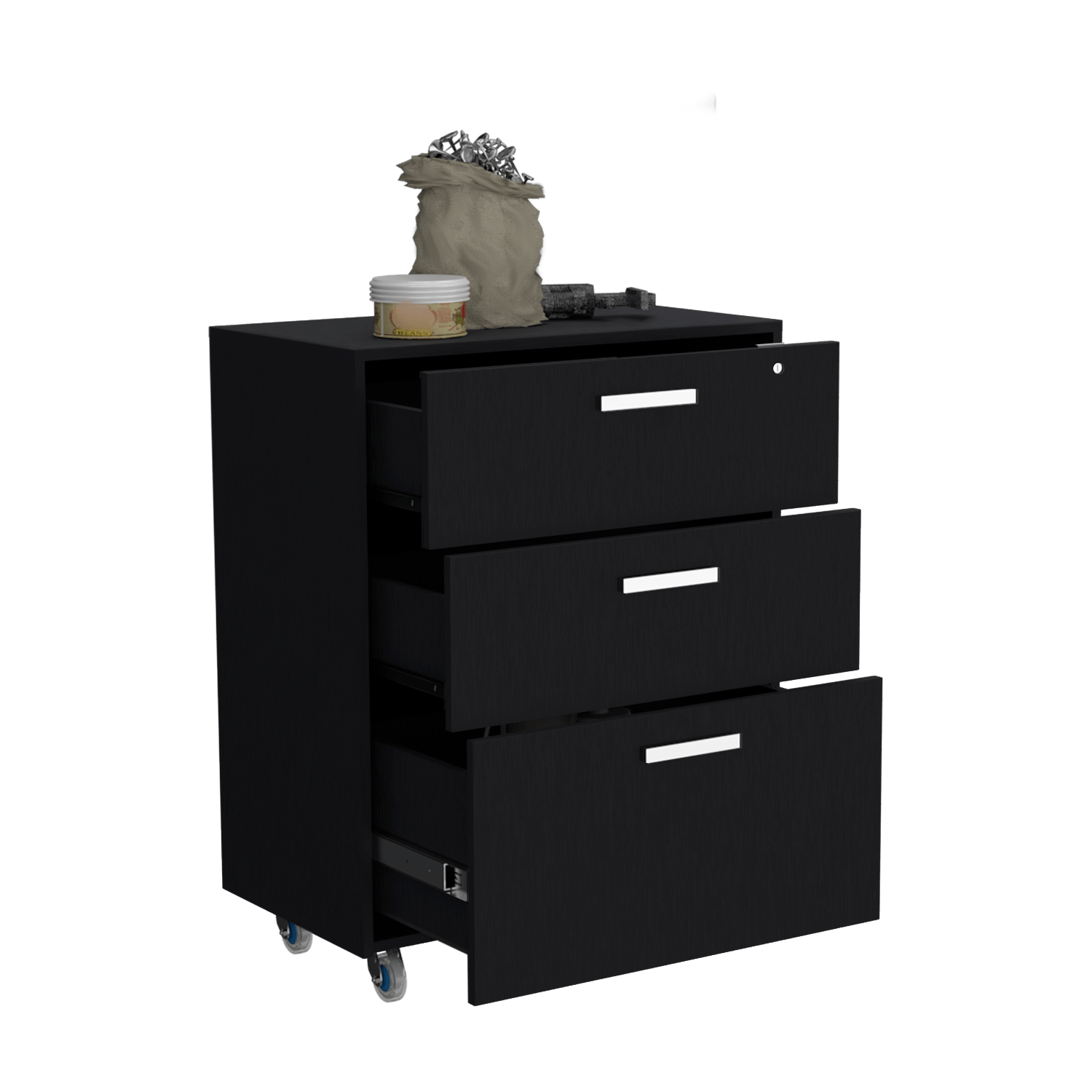 Gabinete 3 Cajones Bajo 90X70 Rta Wengue