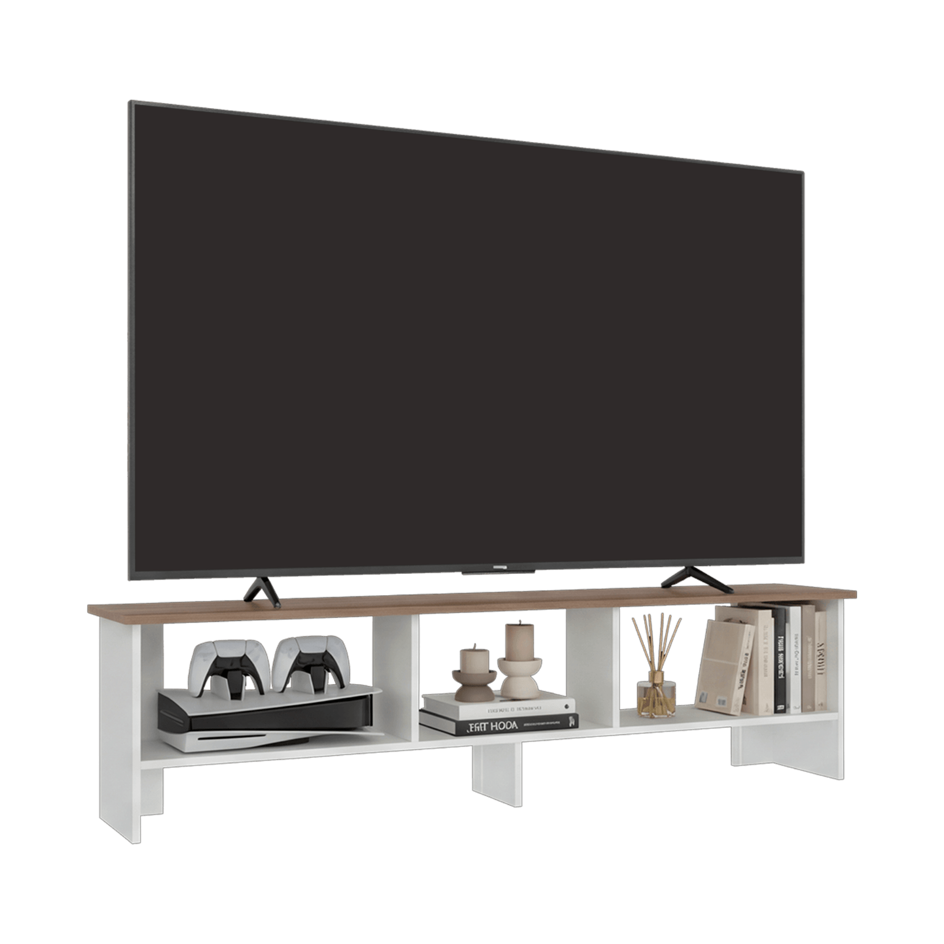 Rack De Tv 65" Belga 41X160X31 Rta Blanco Fresno Zf