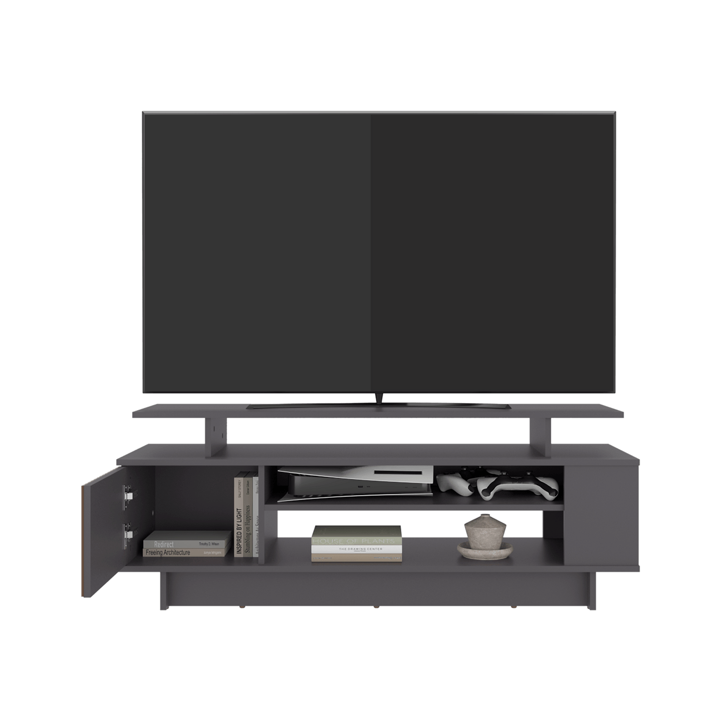Rack De Tv Bowie 46X130X40 Rta Plomo Ocaso