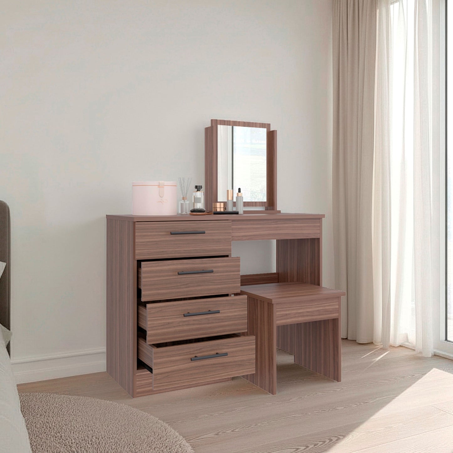 Mueble Tocador Kaia Rta Avellana + Wengue