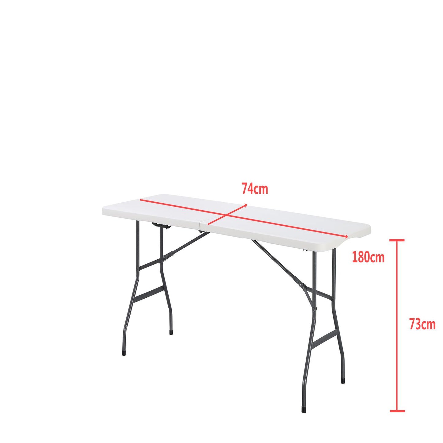 Mesa De Banquetes Plegable 180 Bm-Ft01 74X180X74 Rta Blanco