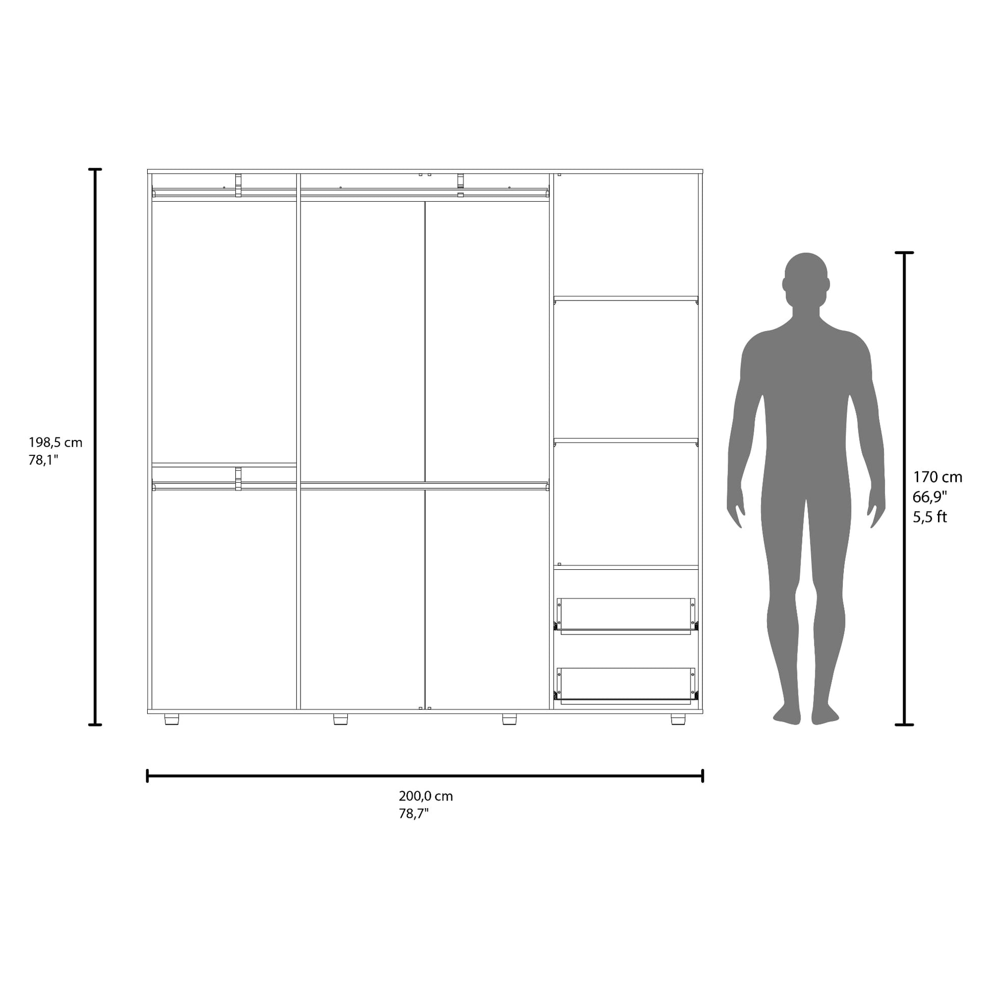 Closet Vance 200X200X48 Rta Kronos Blanco Zf Zf
