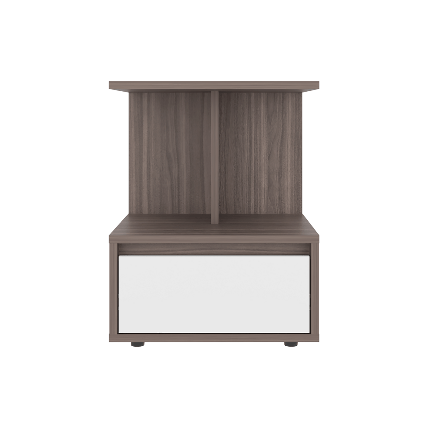 Mesa De Noche Miki 51X40X35 Rta Avellana Blanco