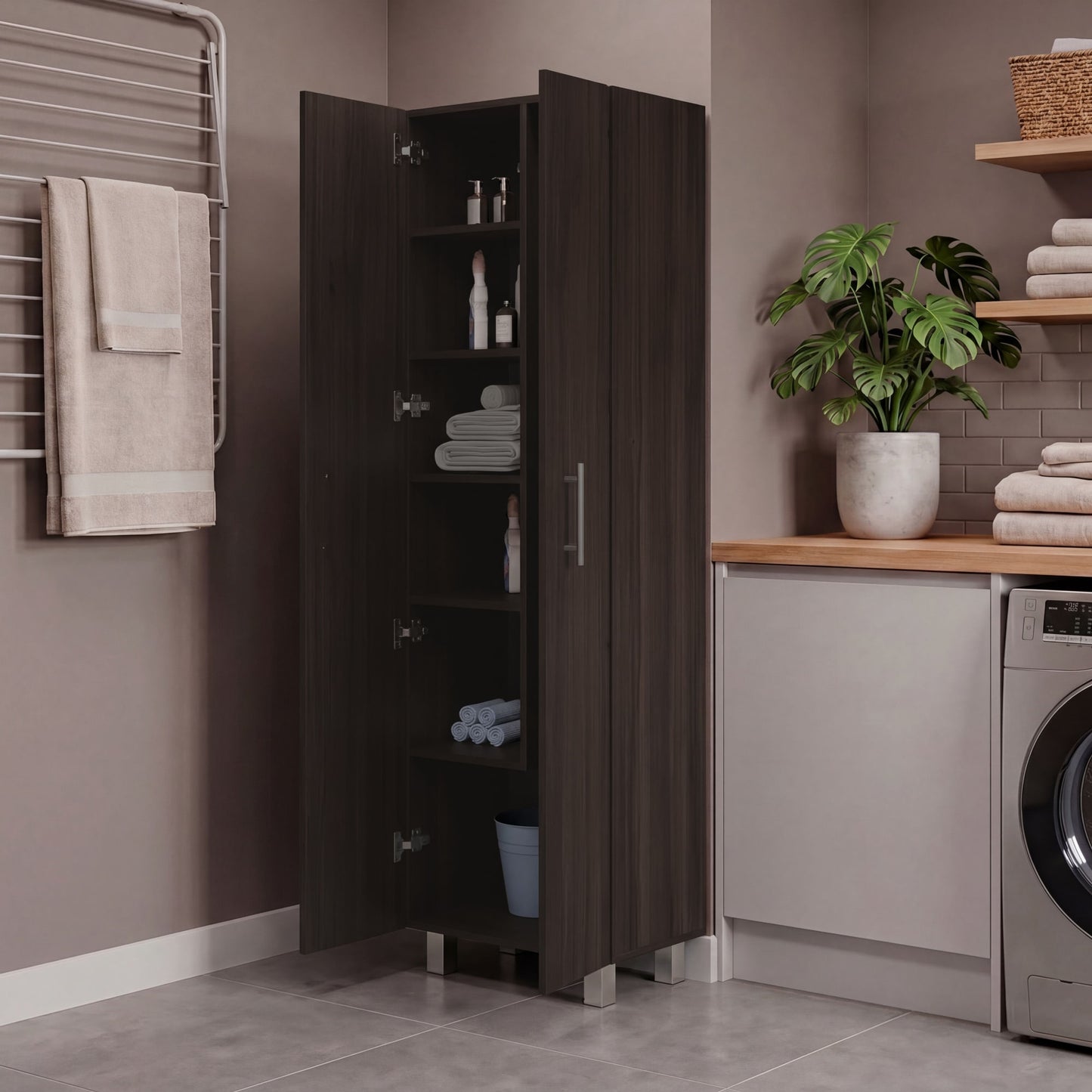 Mueble De Aseo Nala 181X51X36 Rta Nogal Zf