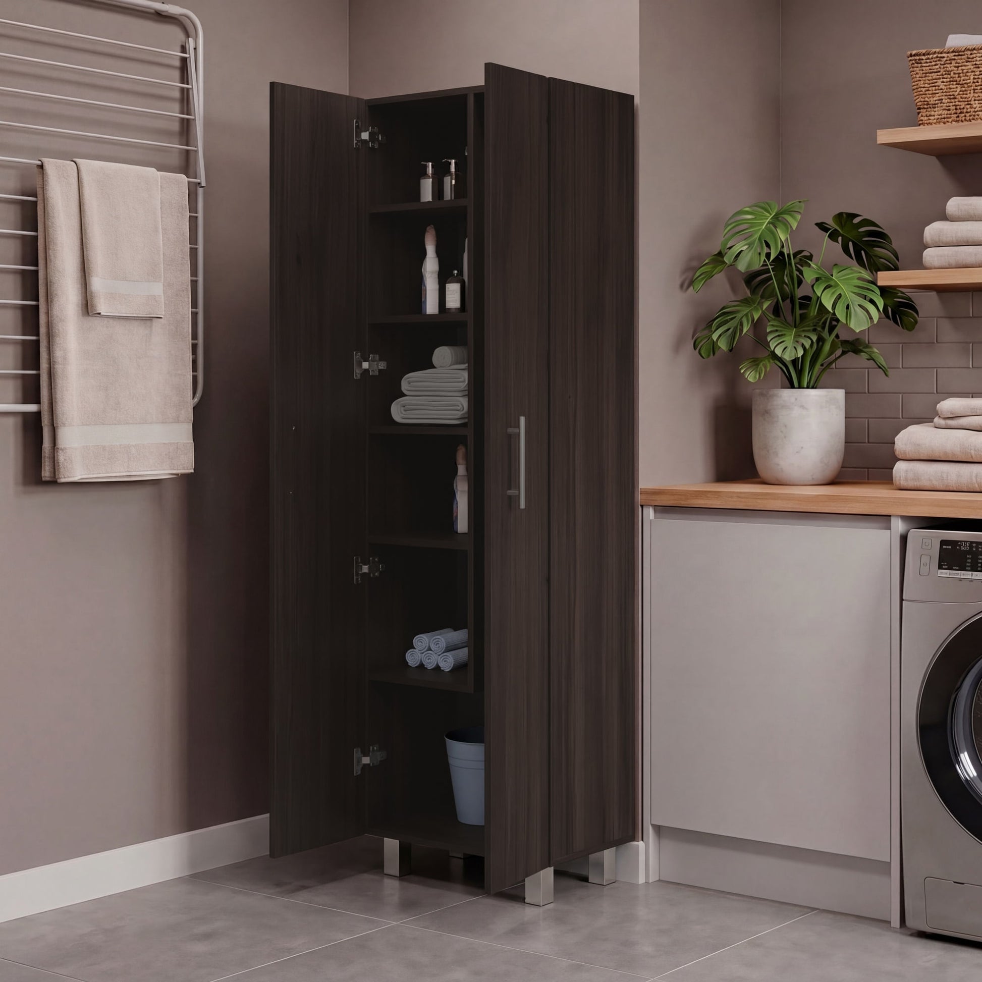 Mueble De Aseo Nala 181X51X36 Rta Nogal Zf