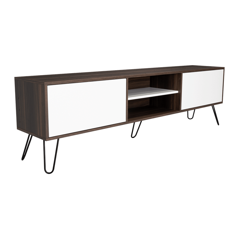 Rack Para Tv 80 52 X 180 Vassel Rta Nogal Blanco