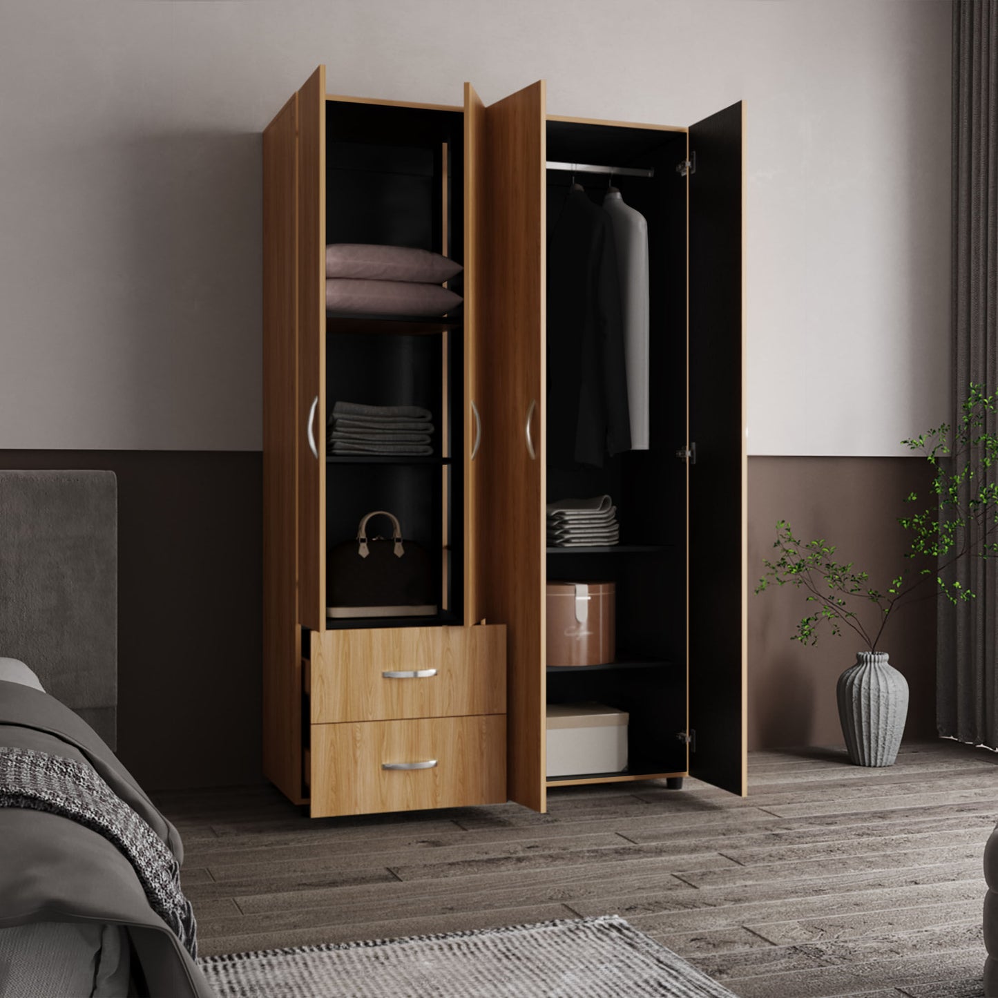 Closet Barilo 2 Cajones 200X120X45 Rta Fresno Eu Wengue