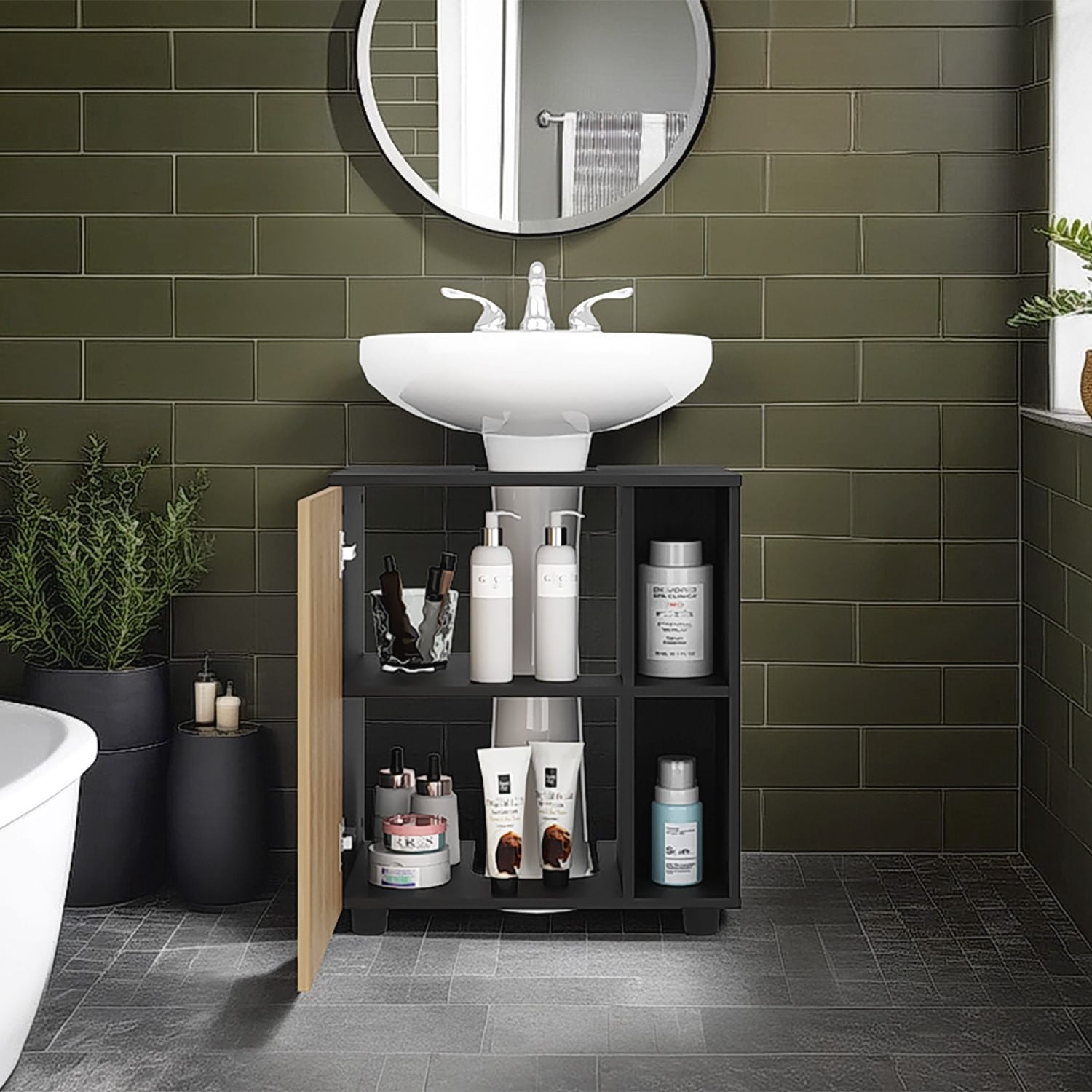 Mueble Para Lavamanos Pascuale 62X55X41 Rta Fresno Wengue