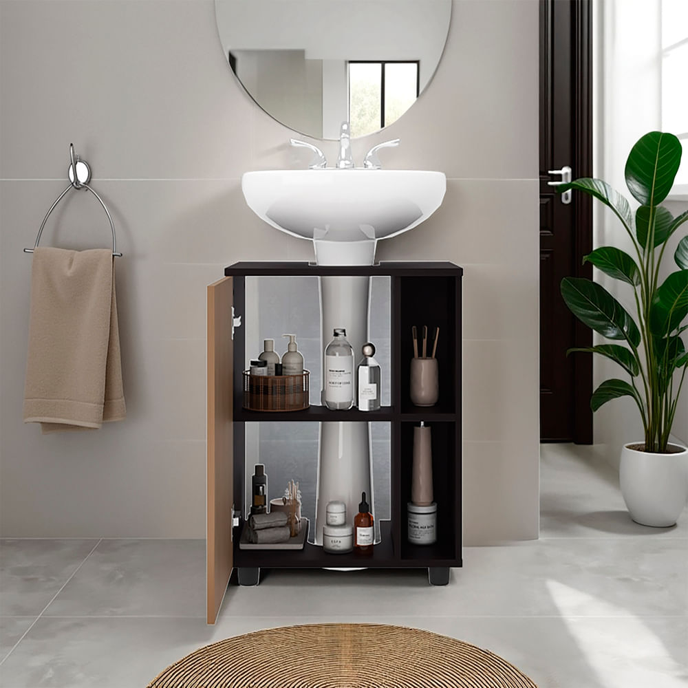 Mueble Para Lavamanos Pascuale 62X55X41 Rta Wengue Fresno Zf