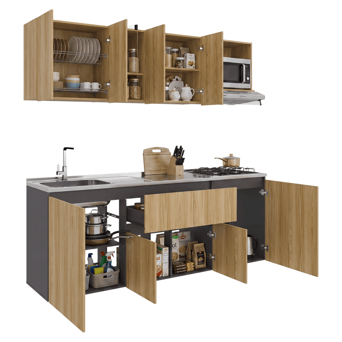 Cocina Amantia Izquierda 208X212X52 Rta Fresno Eu