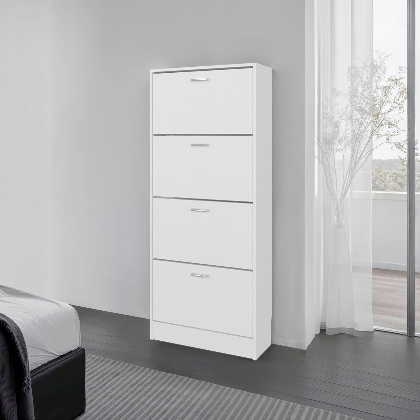 Zapatero Inola 4 Puertas 175X63X24 Rta Kronos Blanco  Zf