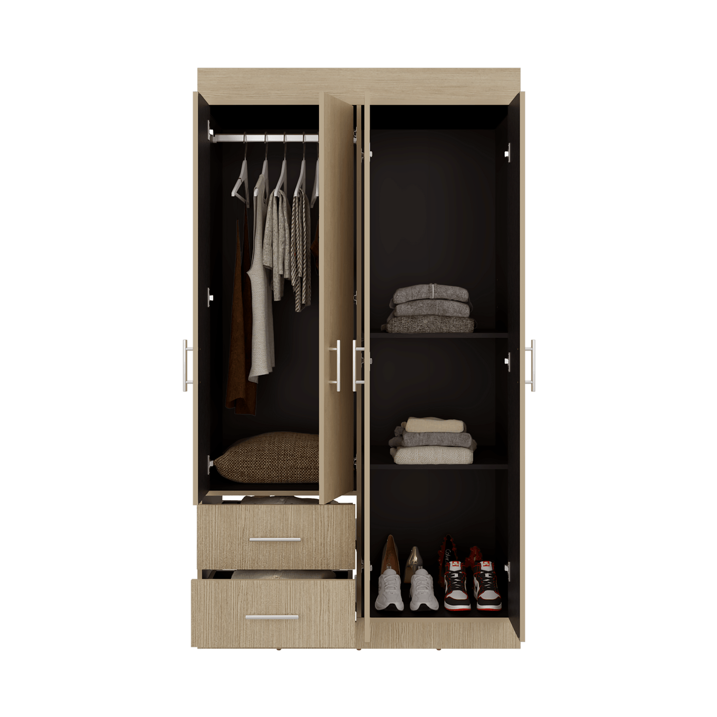 Closet Houston 4 Puertas 2 Cajones 180X100X47 Rta Cartagena Wengue