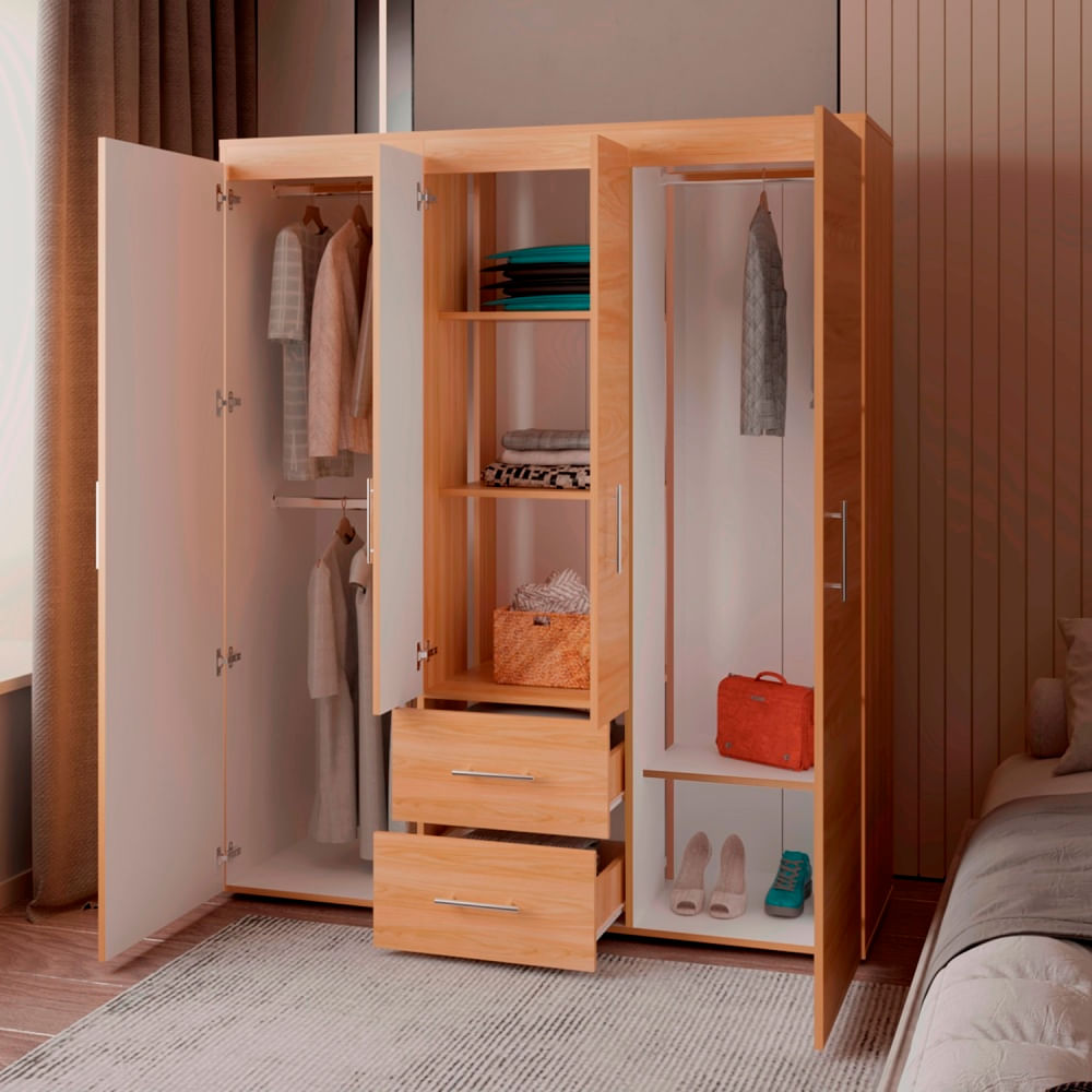 Closet Bariloche Eco 150 177X150X50 Rta Fresno Blanco