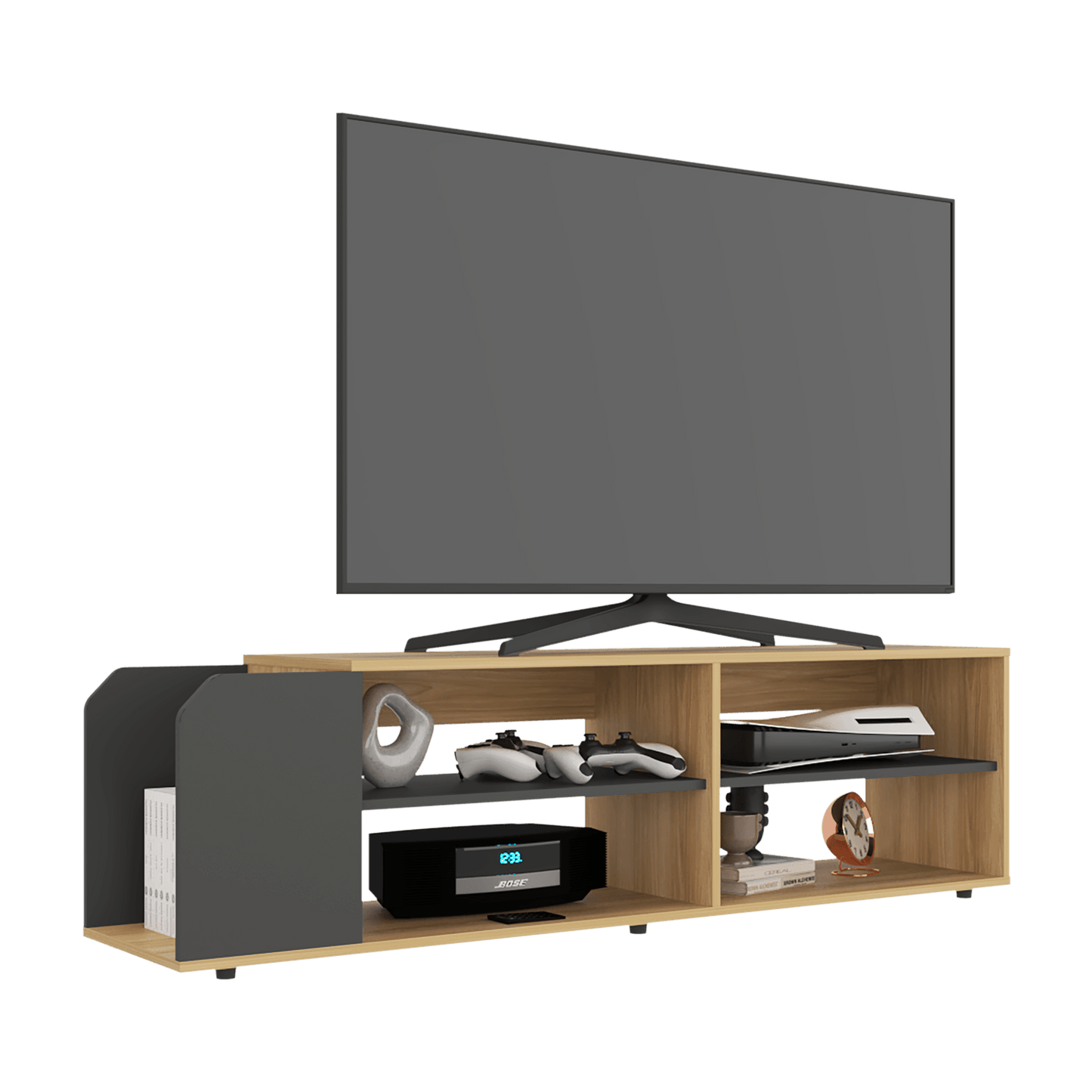 Rack Para Tv Solene 42X150X35 Rta Fresno Plomo