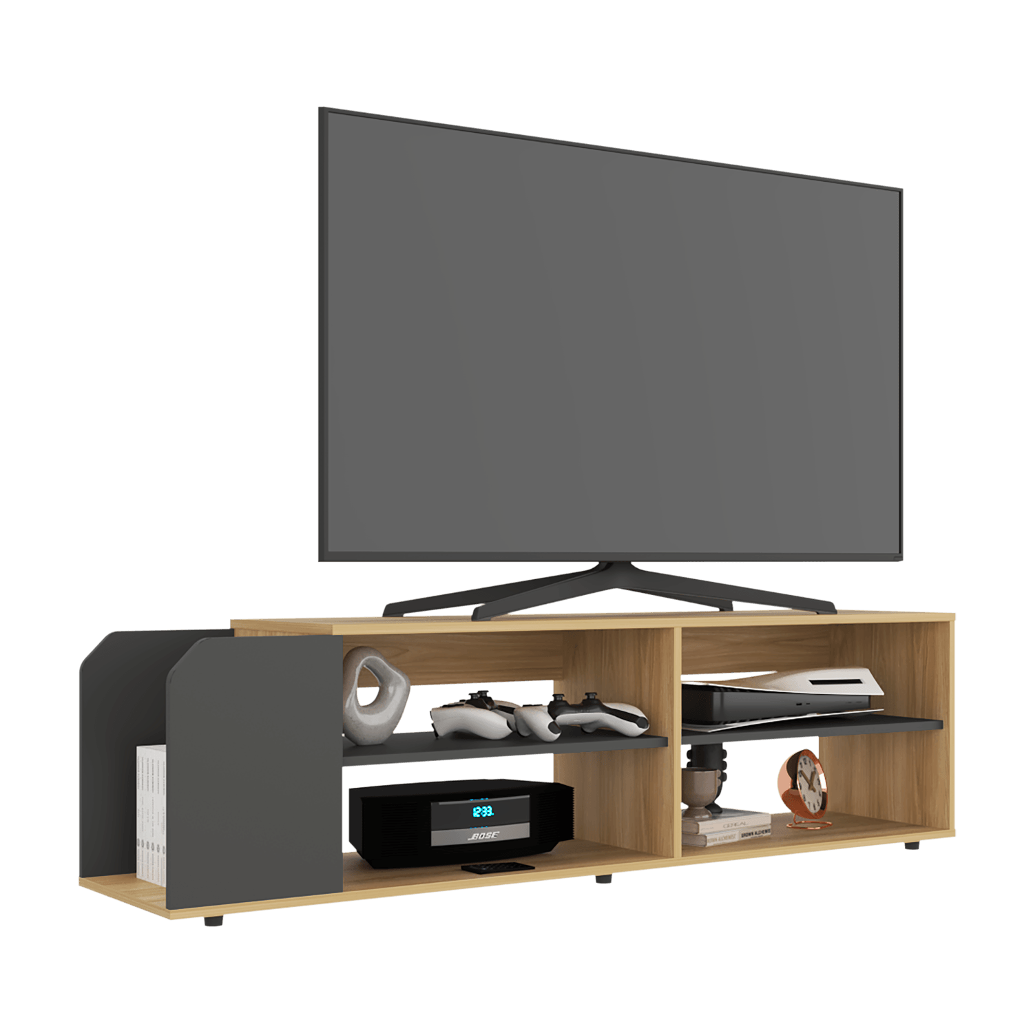 Rack Para Tv Solene 42X150X35 Rta Fresno Plomo